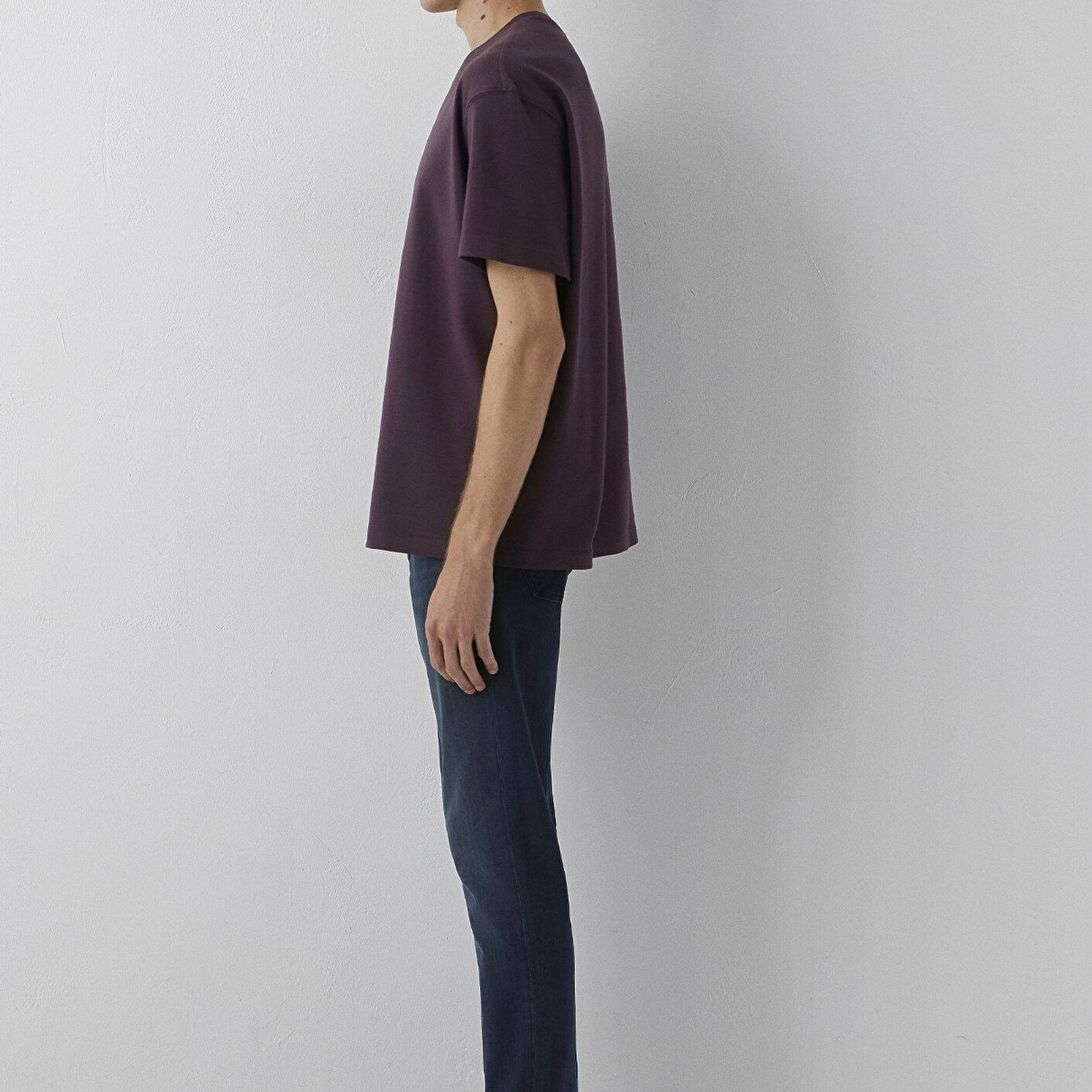 Mavi Kahverengi Basic Tişört Loose Fit / Bol Rahat Kesim 0612731-70223