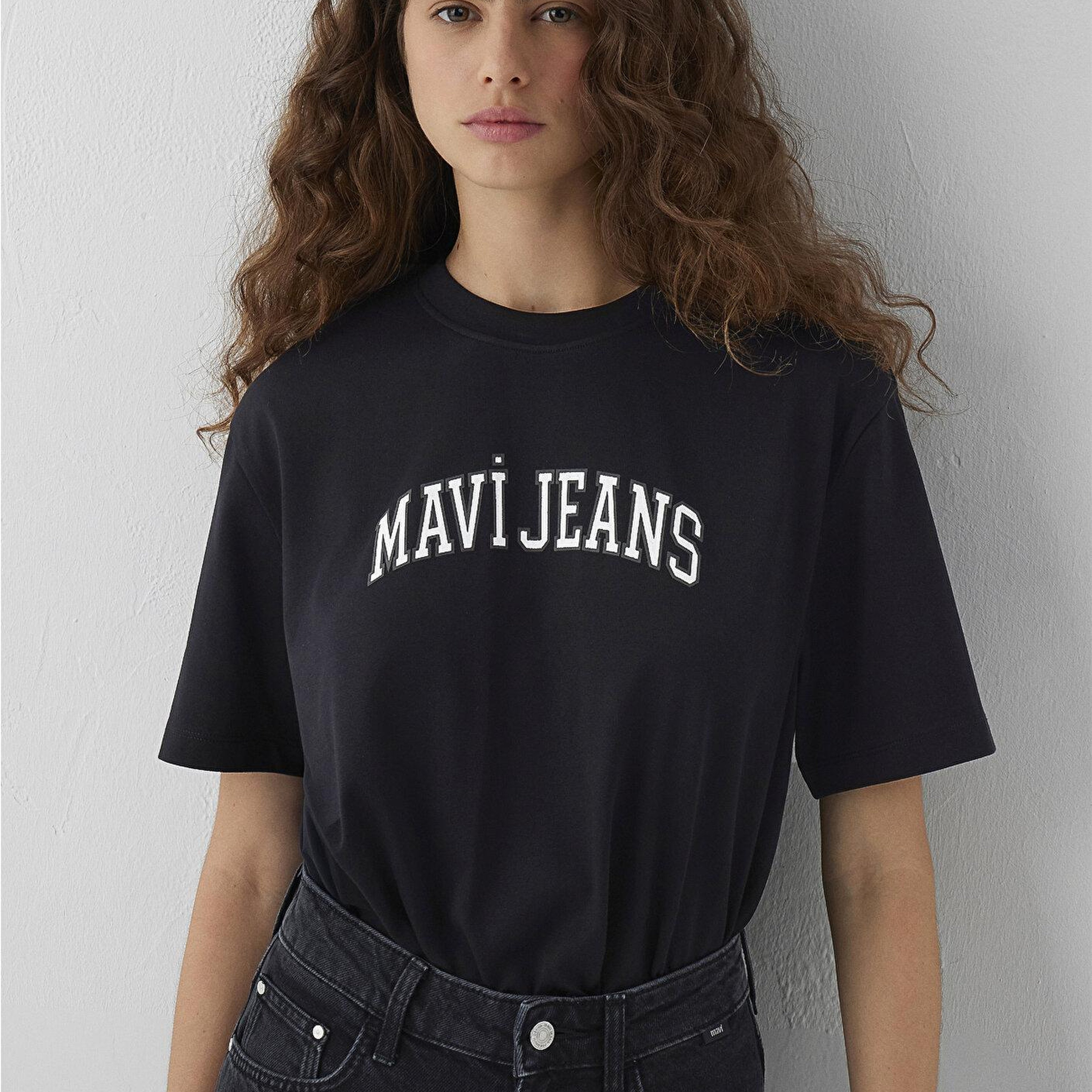 Mavi Mavi Logo Baskılı Siyah Tişört Regular Fit / Normal Kesim 1614381-900