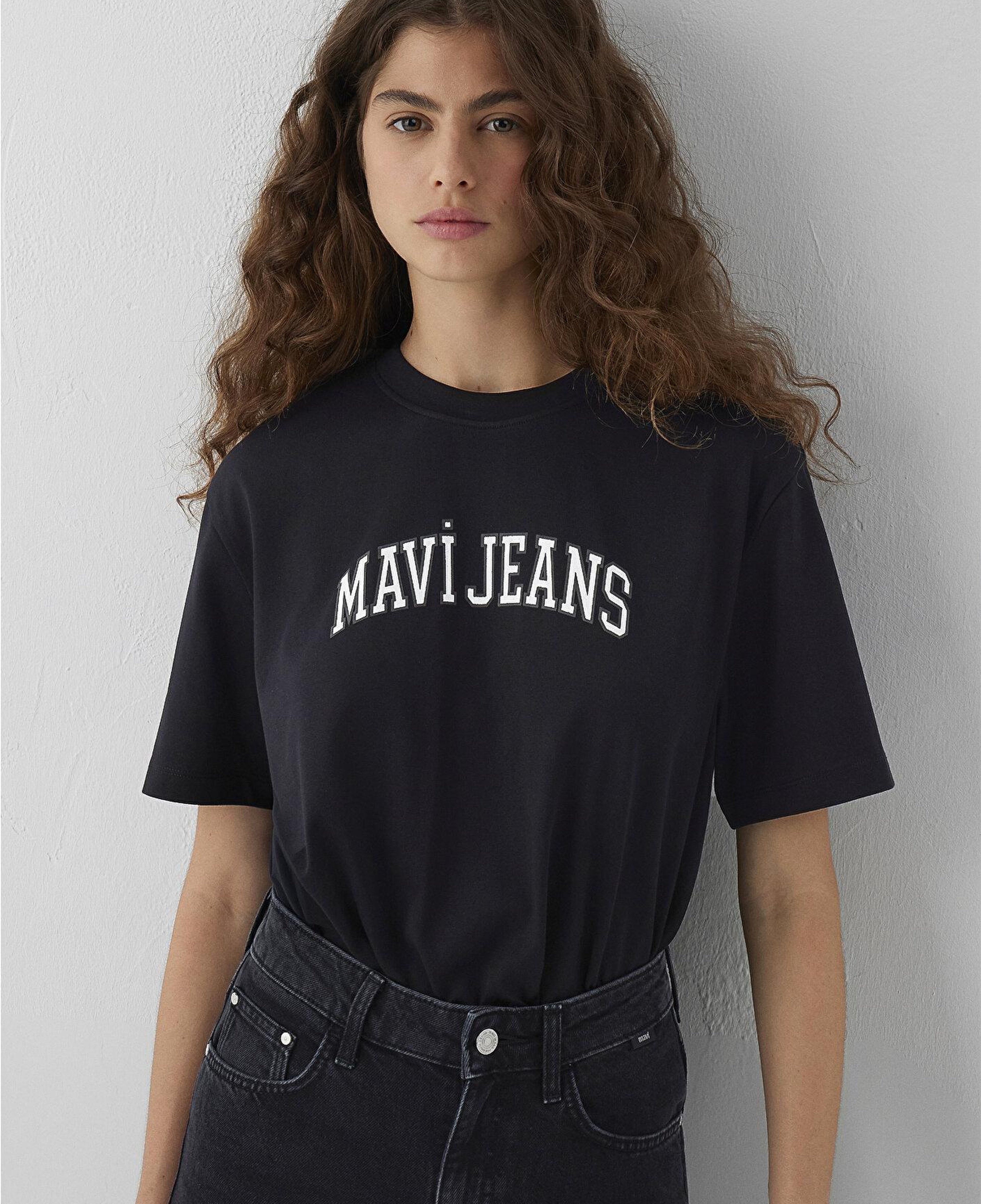Mavi Mavi Logo Baskılı Siyah Tişört Regular Fit / Normal Kesim 1614381-900