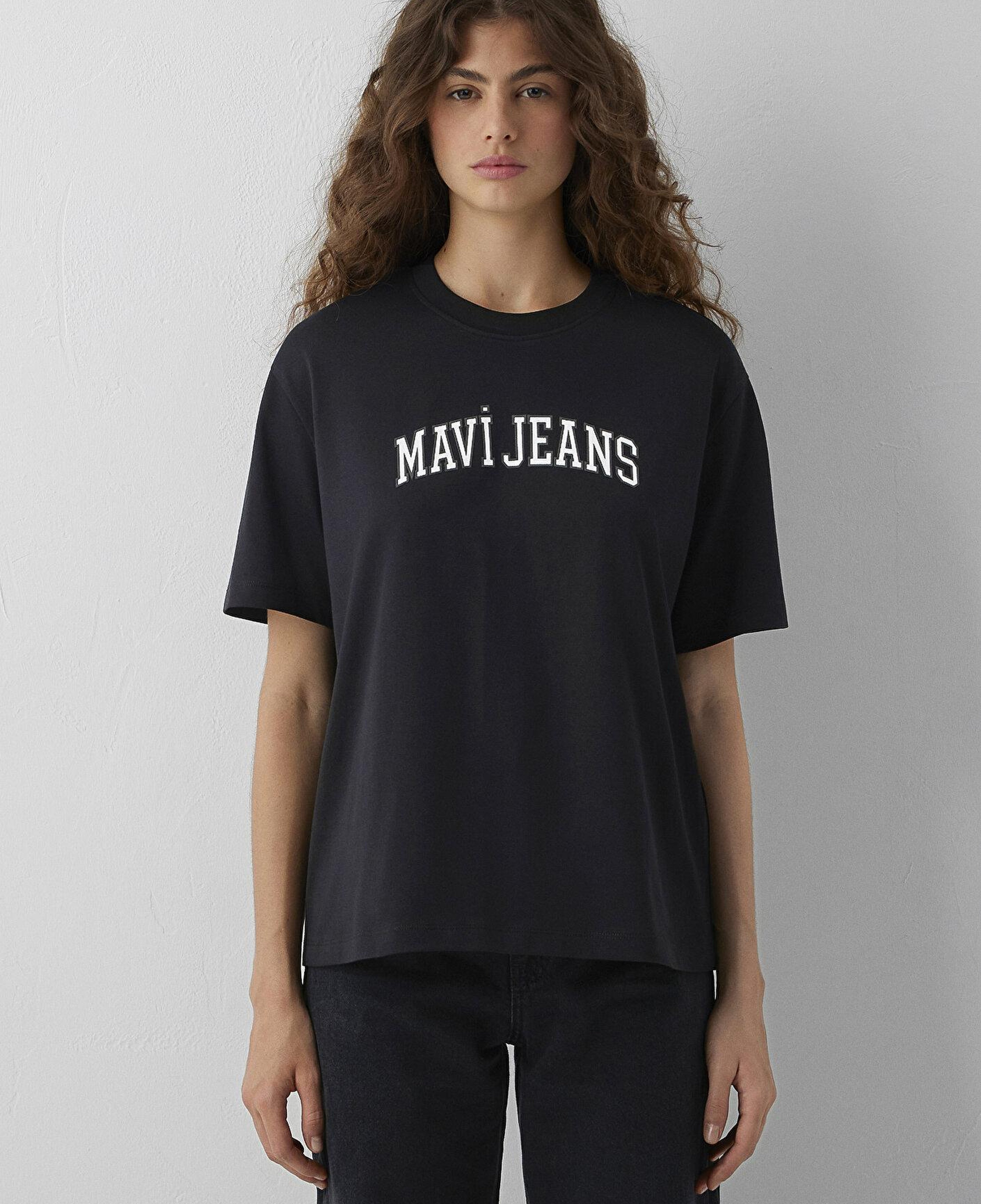 Mavi Mavi Logo Baskılı Siyah Tişört Regular Fit / Normal Kesim 1614381-900