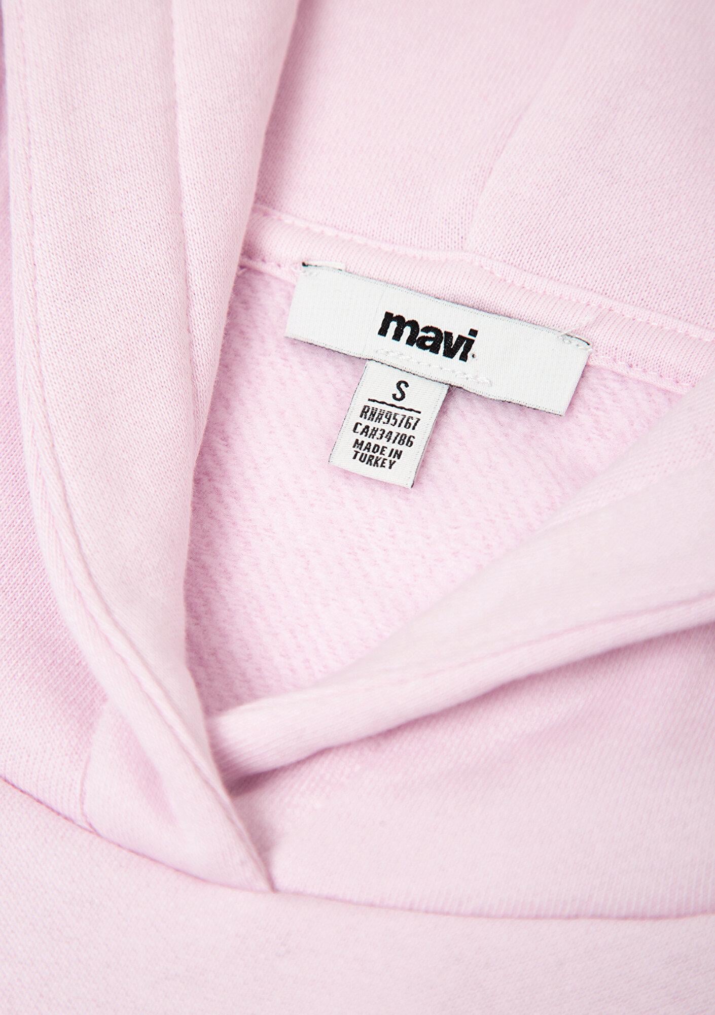 Mavi Kapüşonlu Pembe Sweatshirt 1S10577-71006
