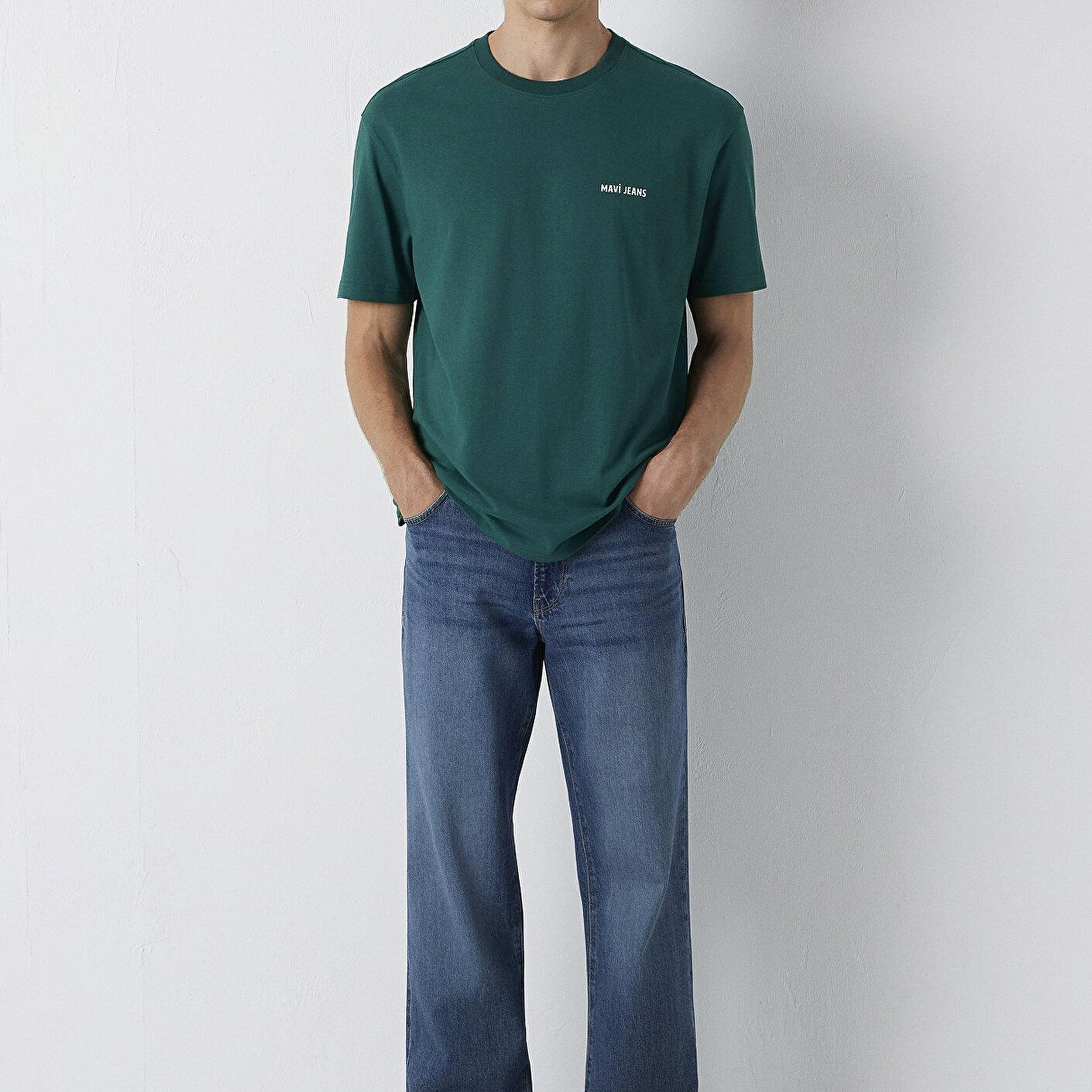 Mavi Mavi Jeans Yeşil Tişört Loose Fit / Bol Rahat Kesim 0613551-90781