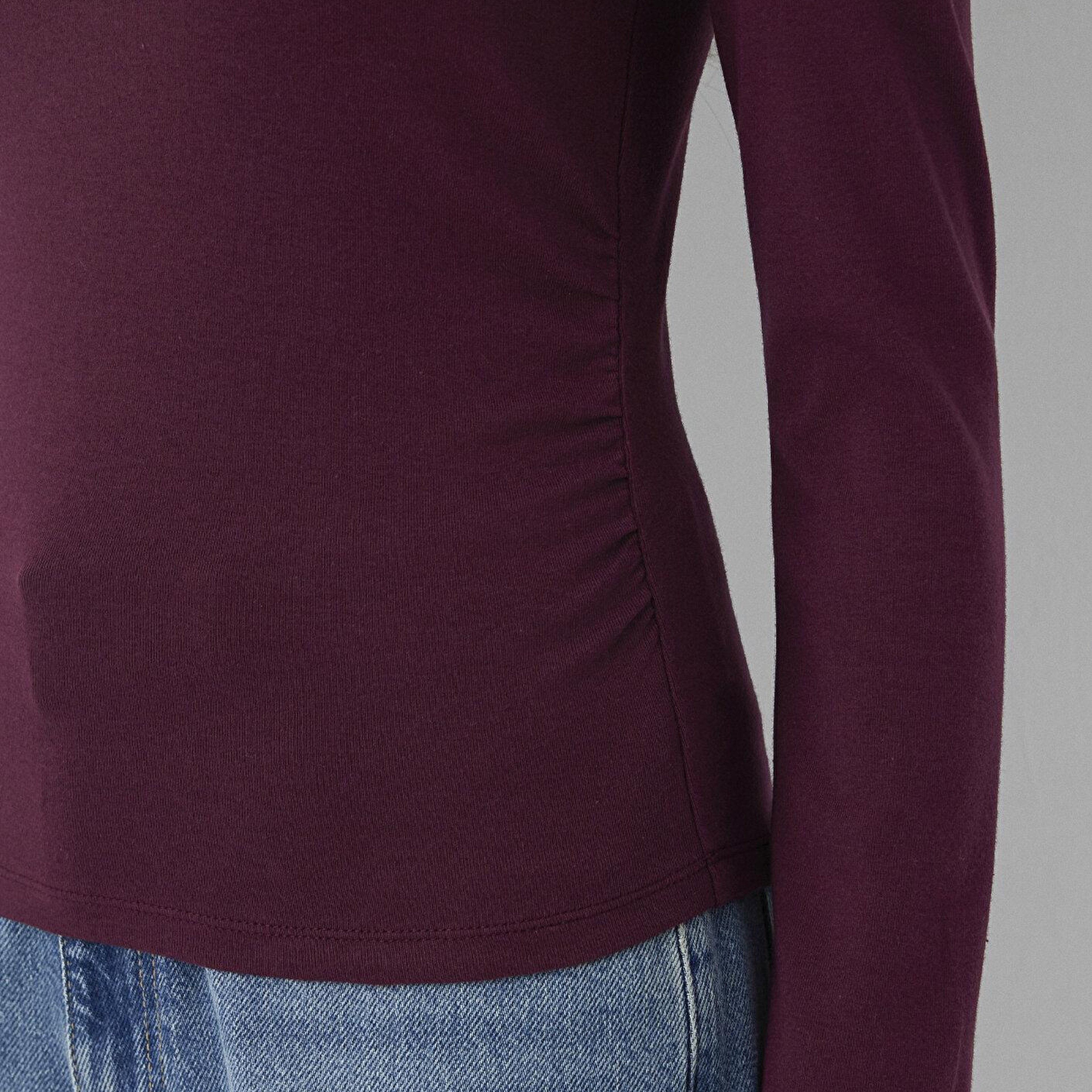 Mavi Bordo Tişört Fitted / Vücuda Oturan Kesim 1614123-87830