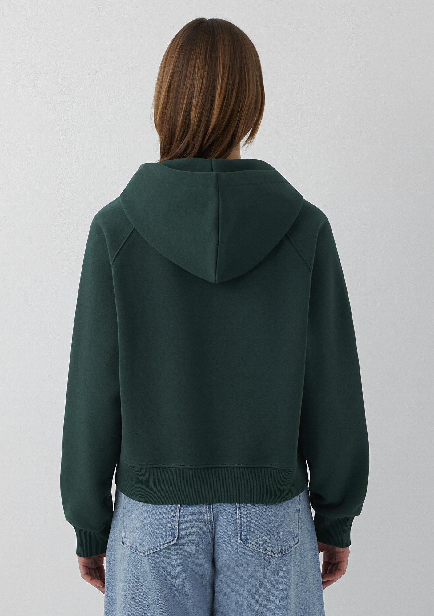 Mavi Kapüşonlu Yeşil Sweatshirt 1S10577-71538