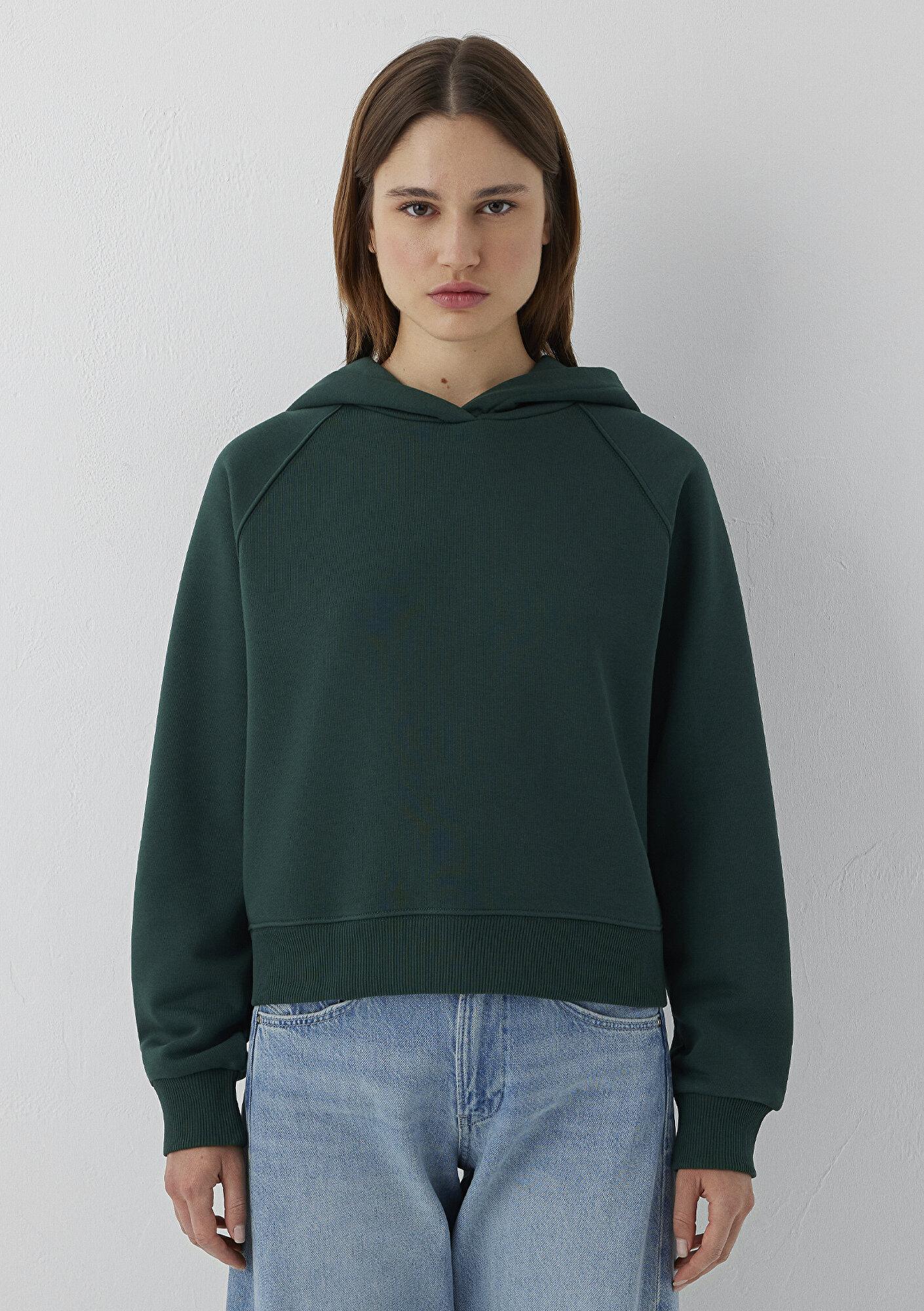 Mavi Kapüşonlu Yeşil Sweatshirt 1S10577-71538