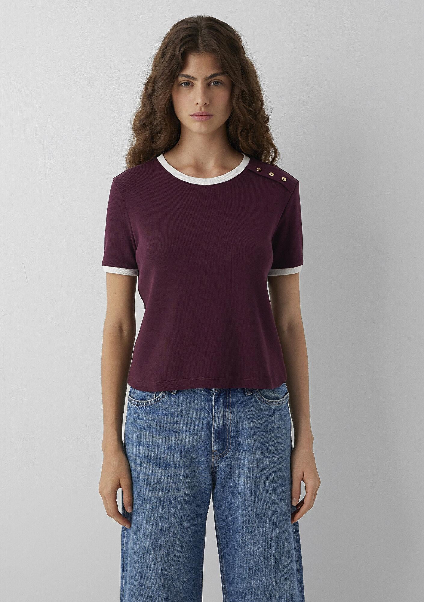 Mavi Bordo Tişört Regular Fit / Normal Kesim 1614124-87830