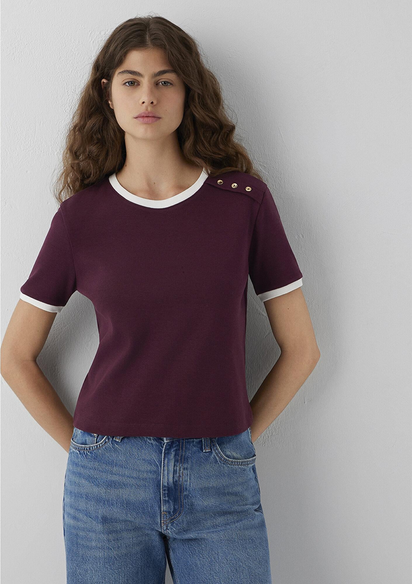 Mavi Bordo Tişört Regular Fit / Normal Kesim 1614124-87830