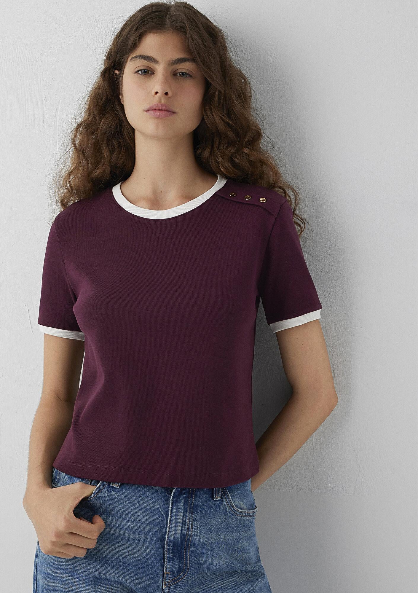 Mavi Bordo Tişört Regular Fit / Normal Kesim 1614124-87830