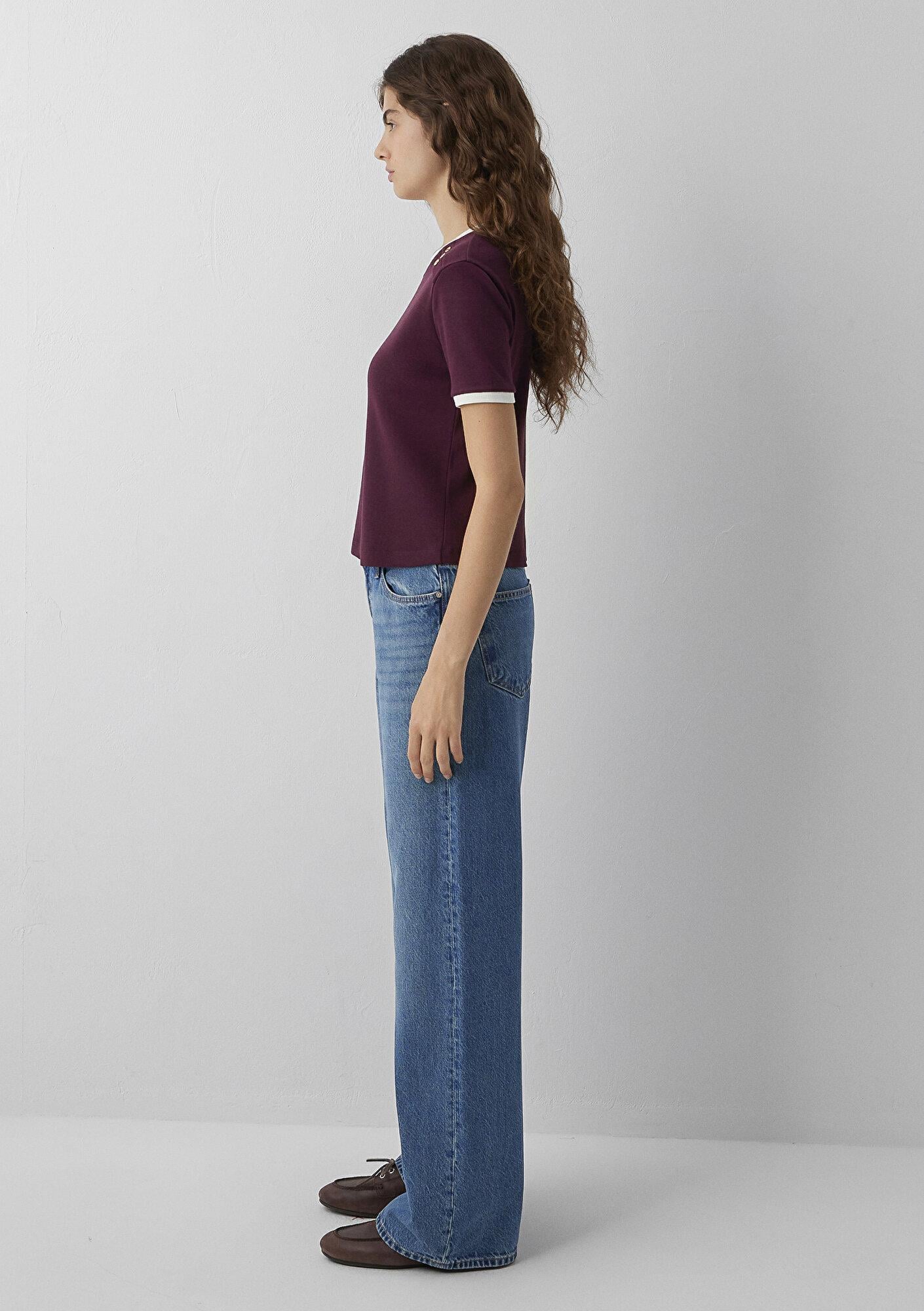 Mavi Bordo Tişört Regular Fit / Normal Kesim 1614124-87830