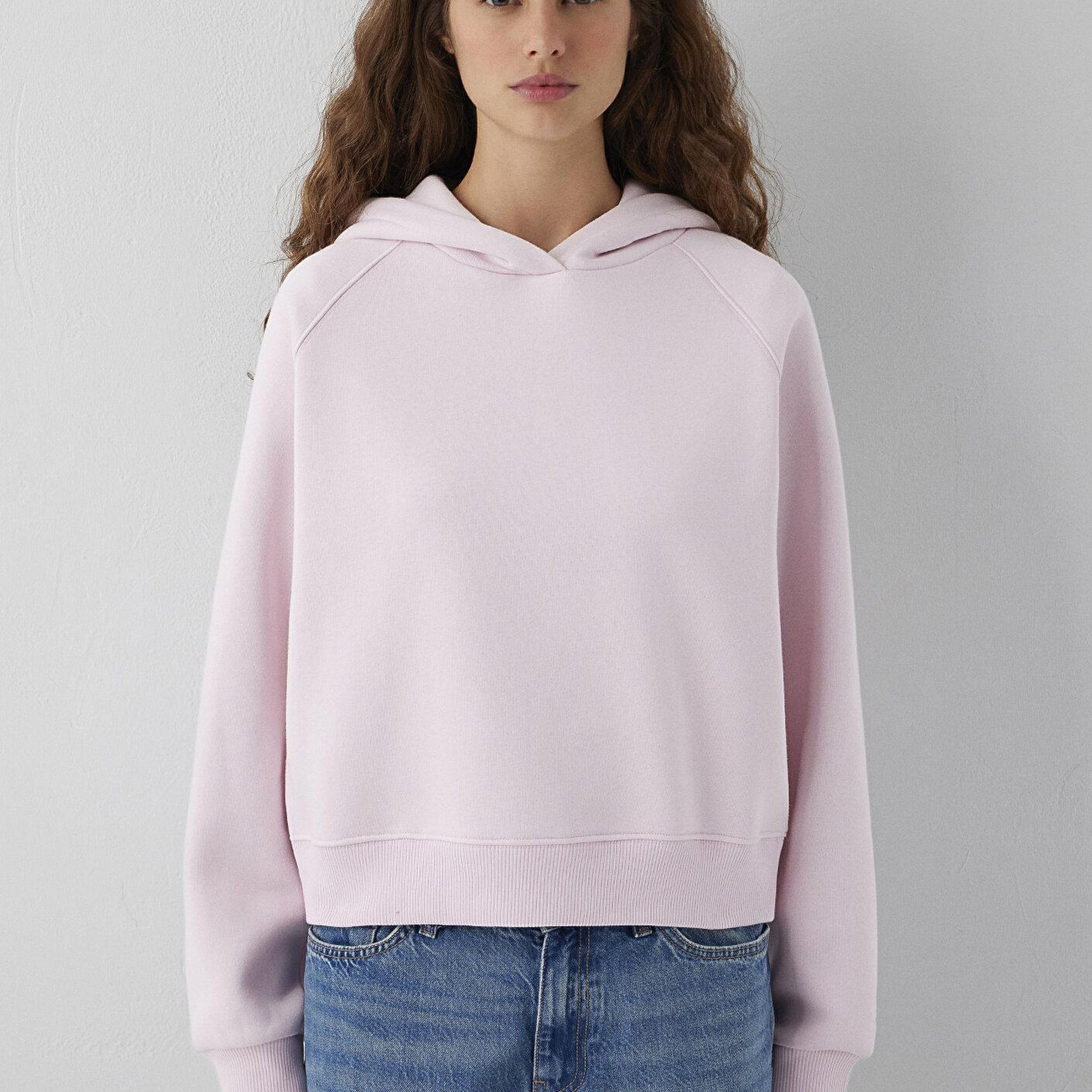 Mavi Kapüşonlu Pembe Sweatshirt 1S10577-71006