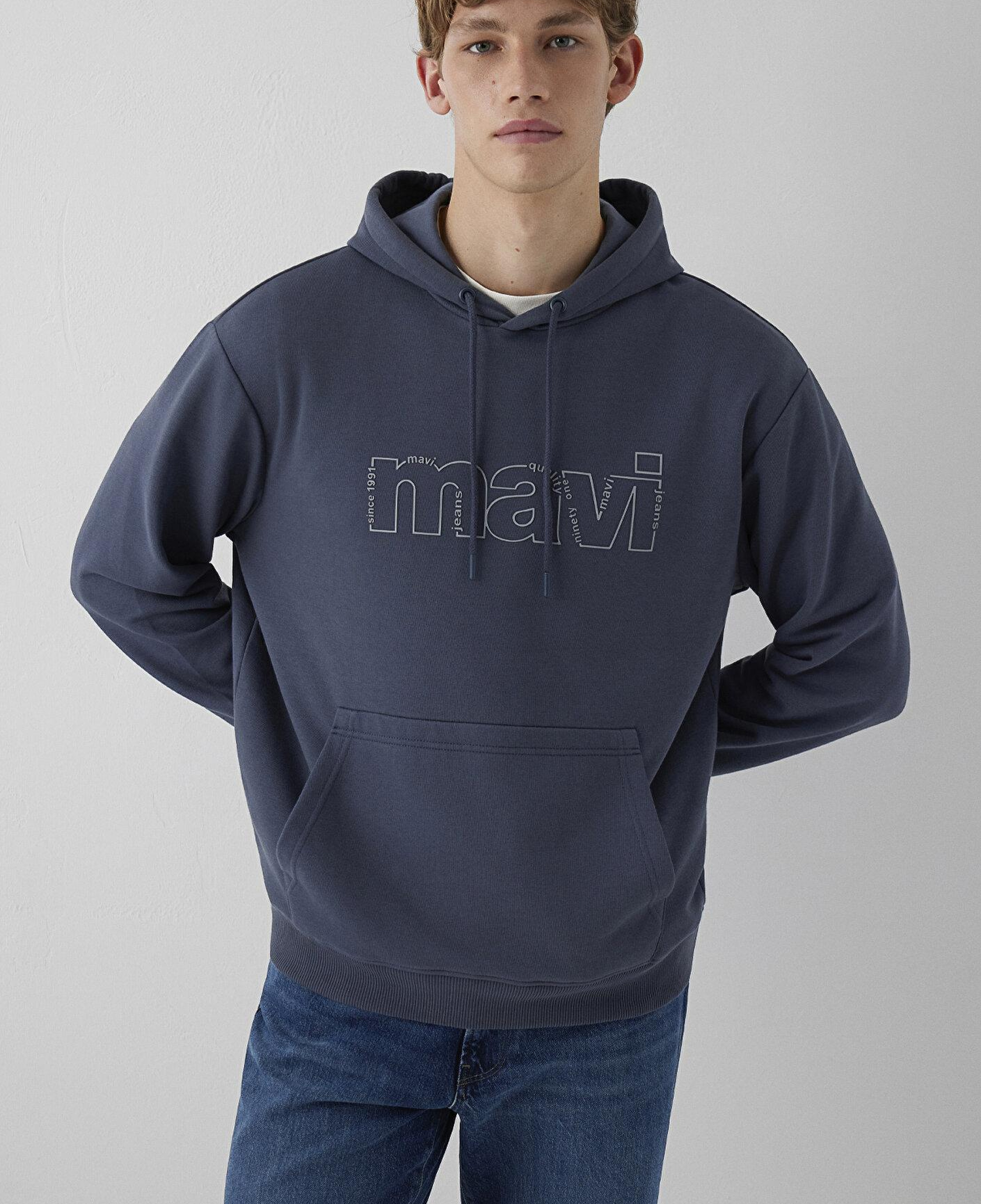 Mavi Kapüşonlu Antrasit Sweatshirt 0S10196-70759