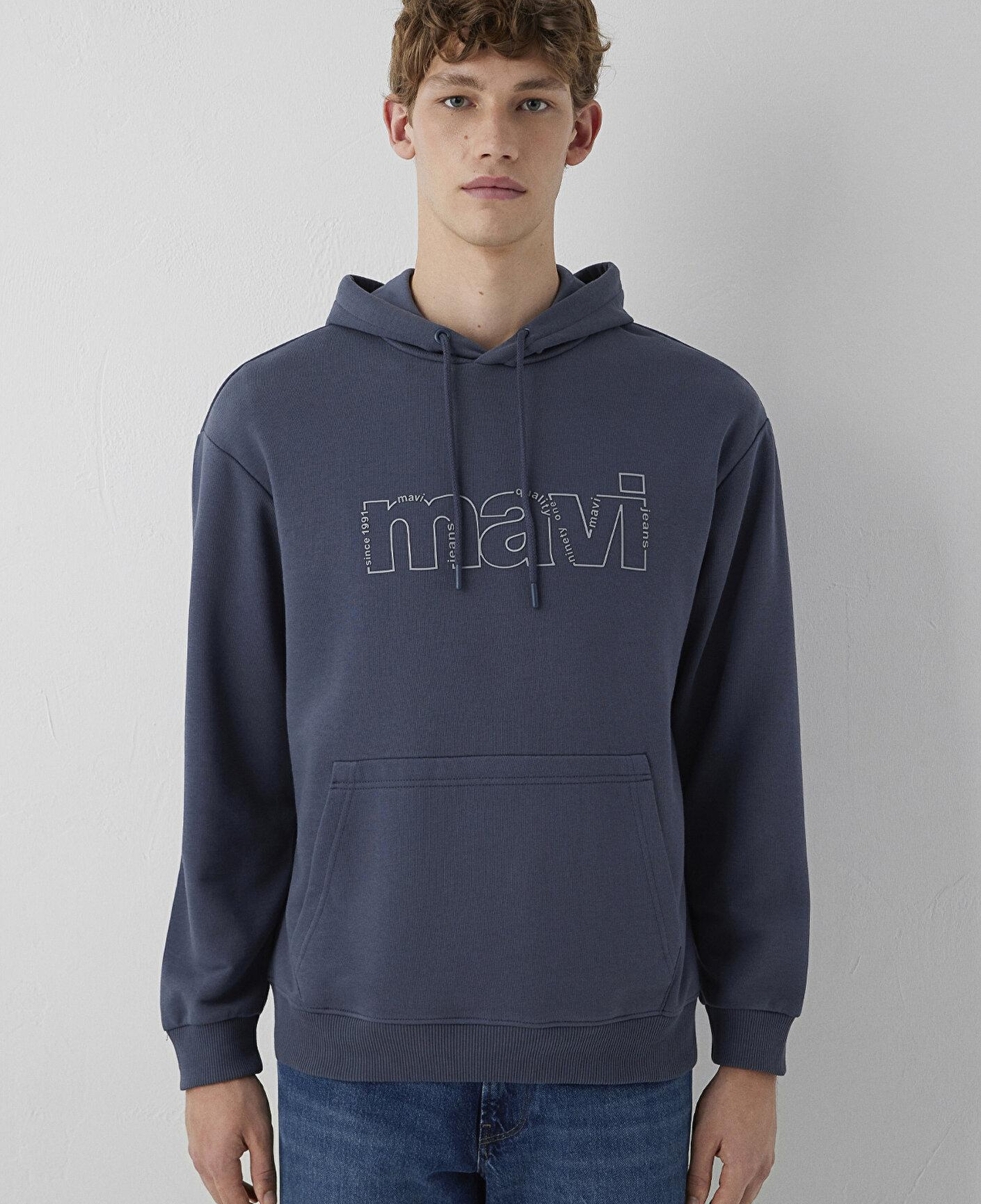 Mavi Kapüşonlu Antrasit Sweatshirt 0S10196-70759
