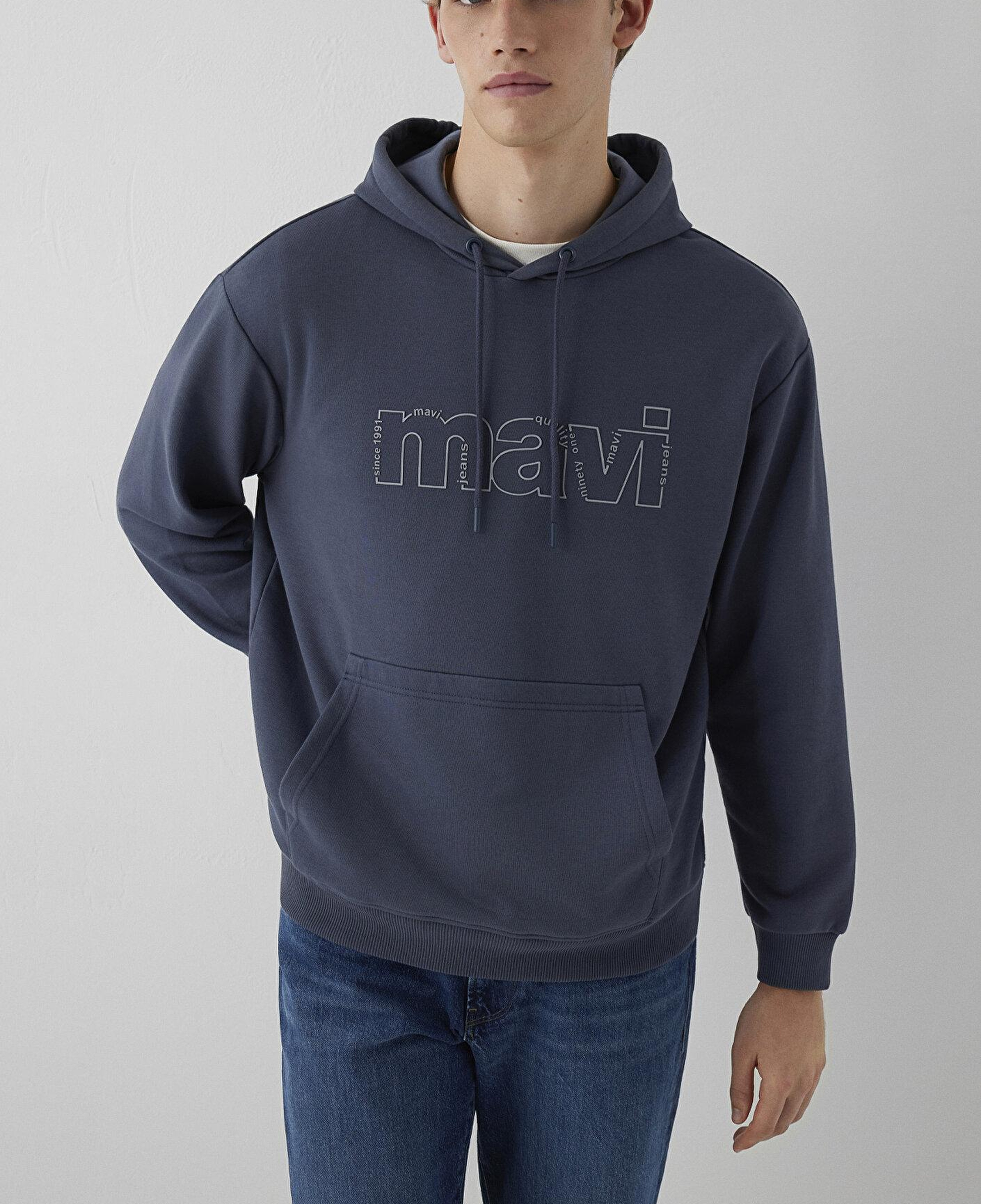 Mavi Kapüşonlu Antrasit Sweatshirt 0S10196-70759
