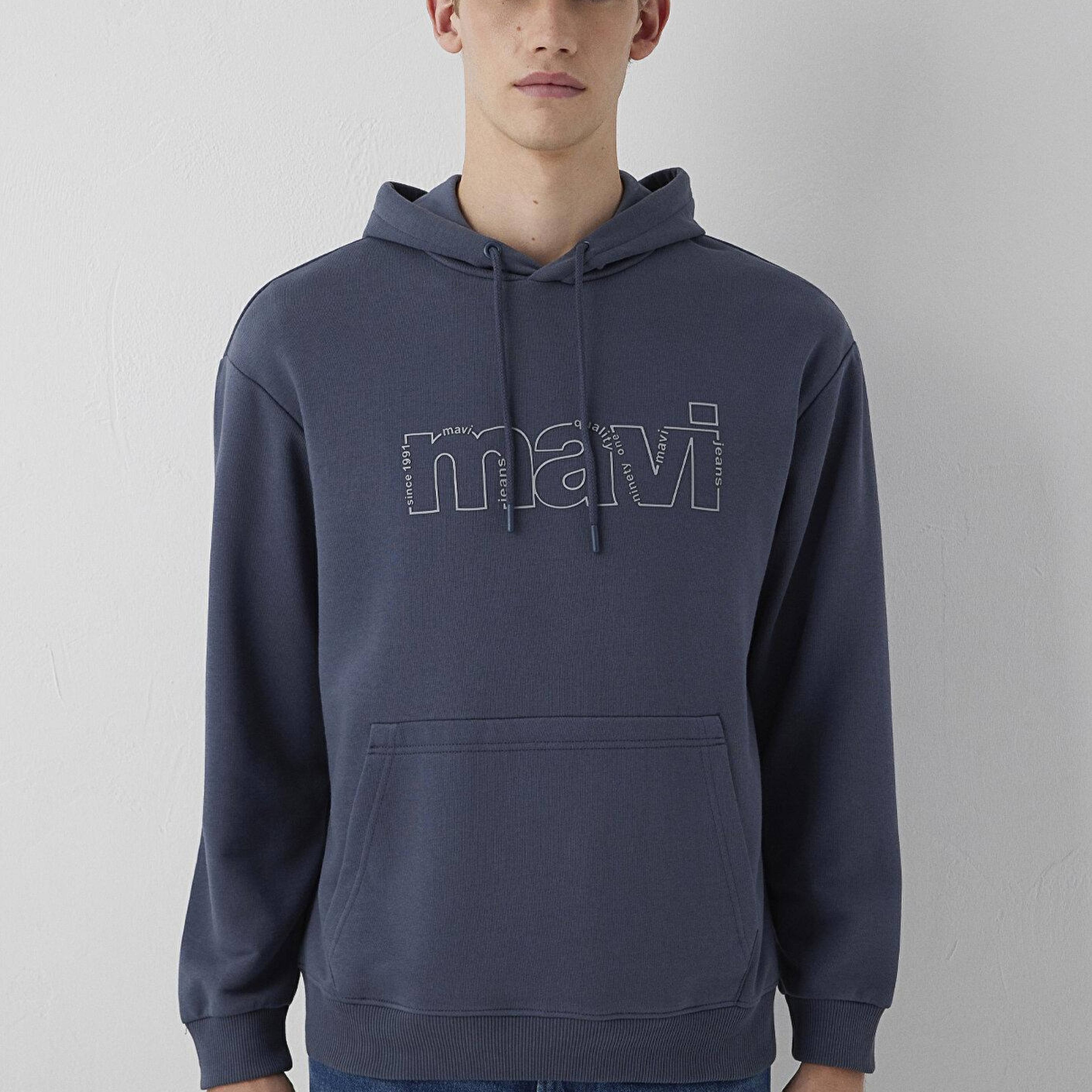 Mavi Kapüşonlu Antrasit Sweatshirt 0S10196-70759