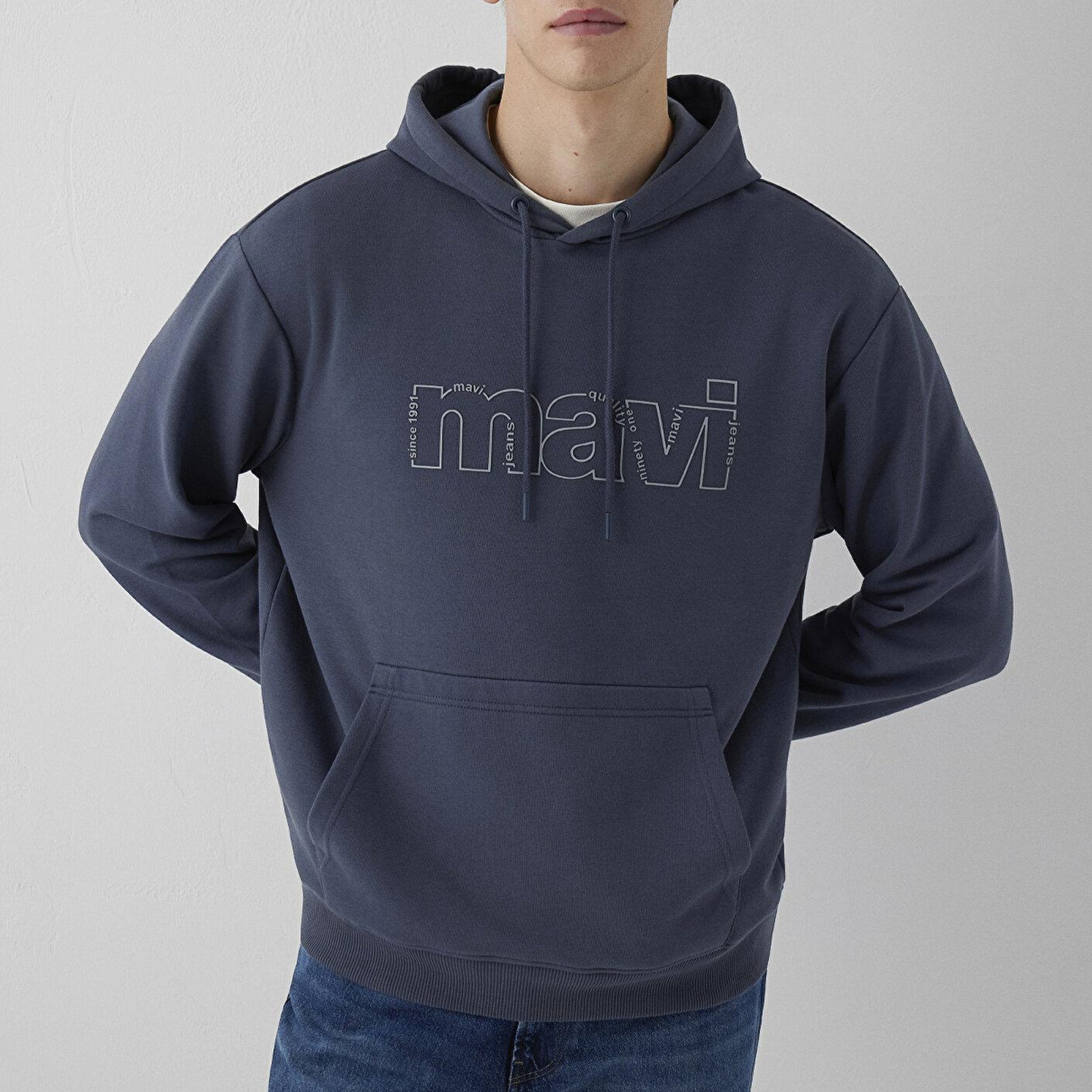 Mavi Kapüşonlu Antrasit Sweatshirt 0S10196-70759