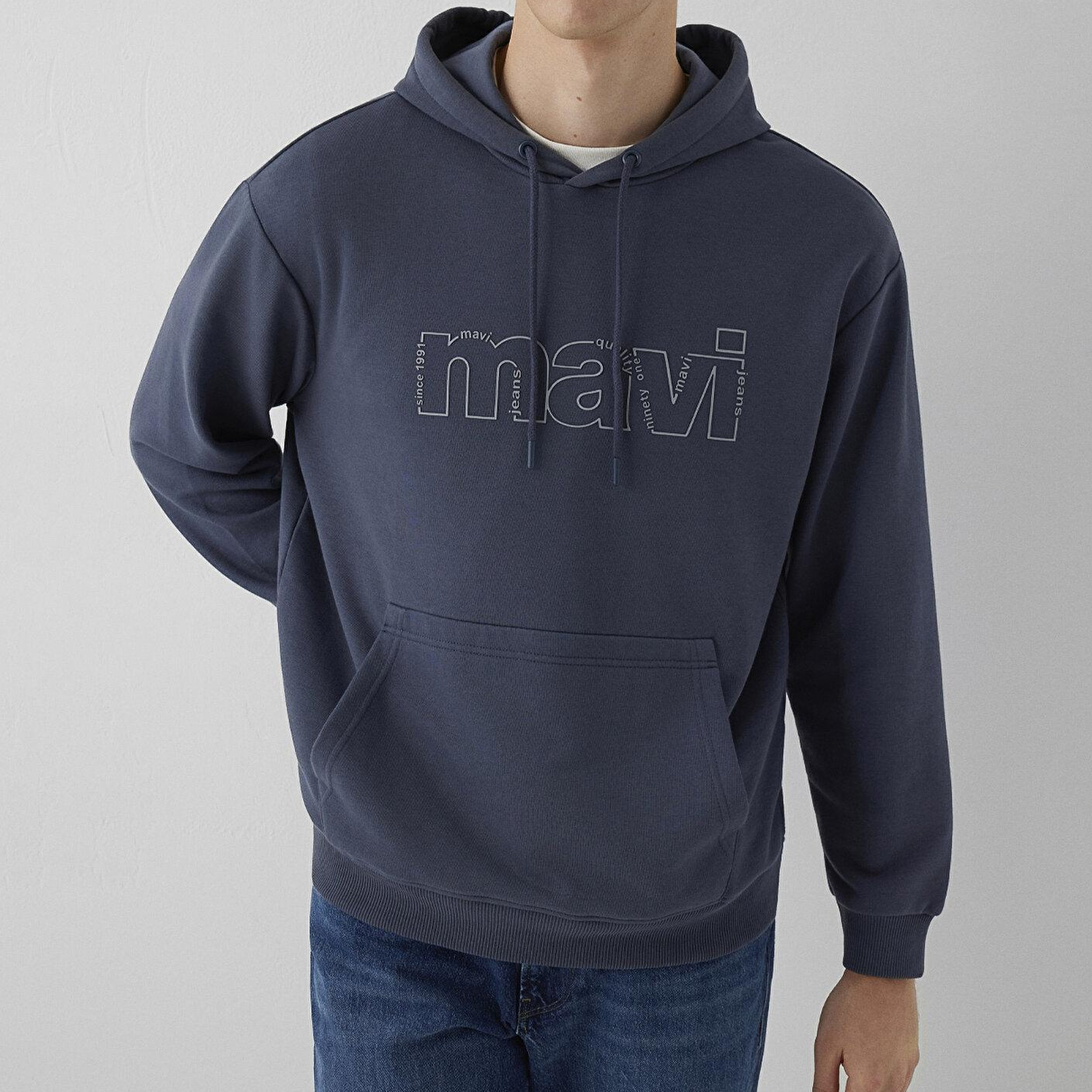 Mavi Kapüşonlu Antrasit Sweatshirt 0S10196-70759