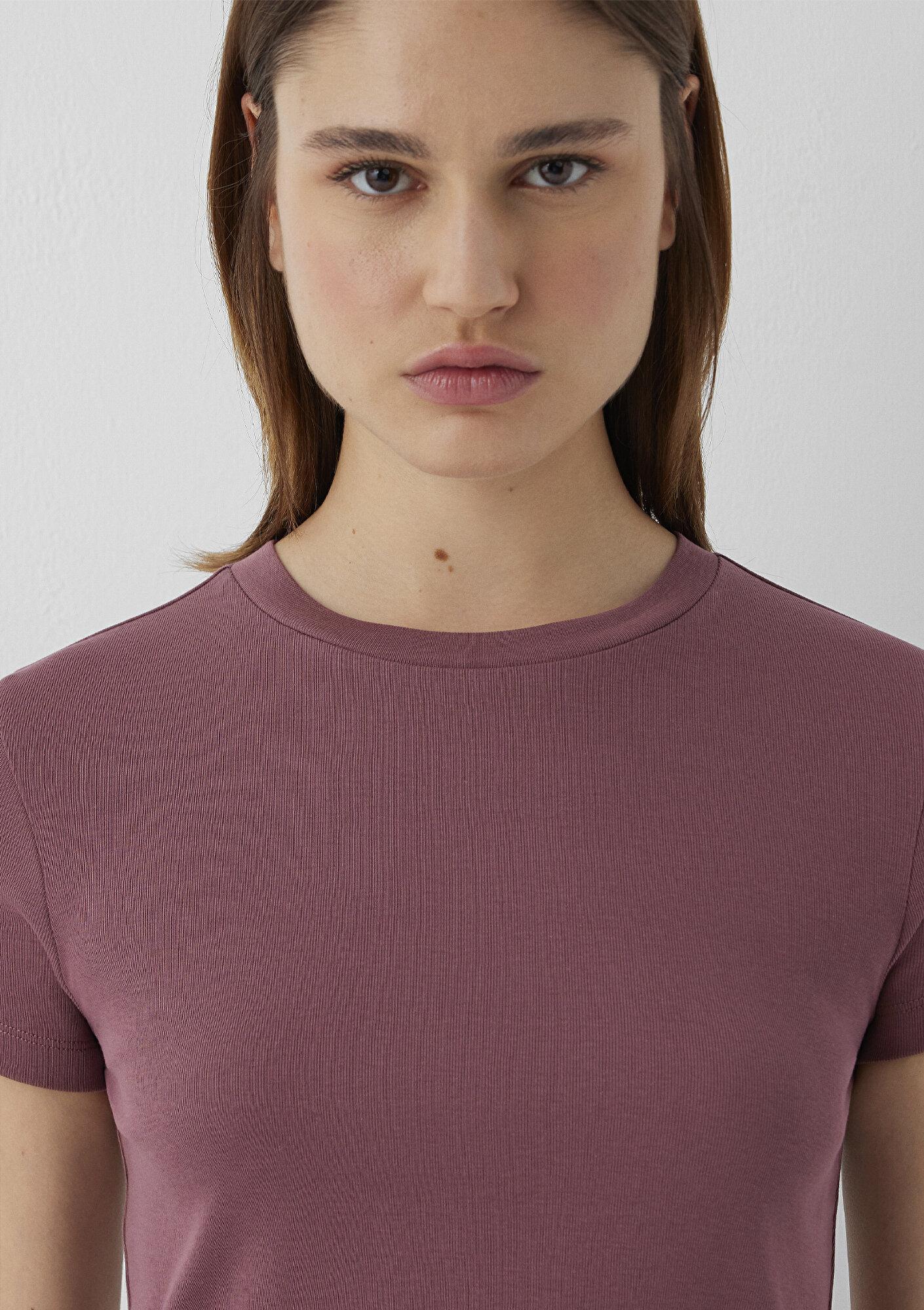Mavi Pembe Basic Tişört Crop / Kısa Kesim 1600814-70959