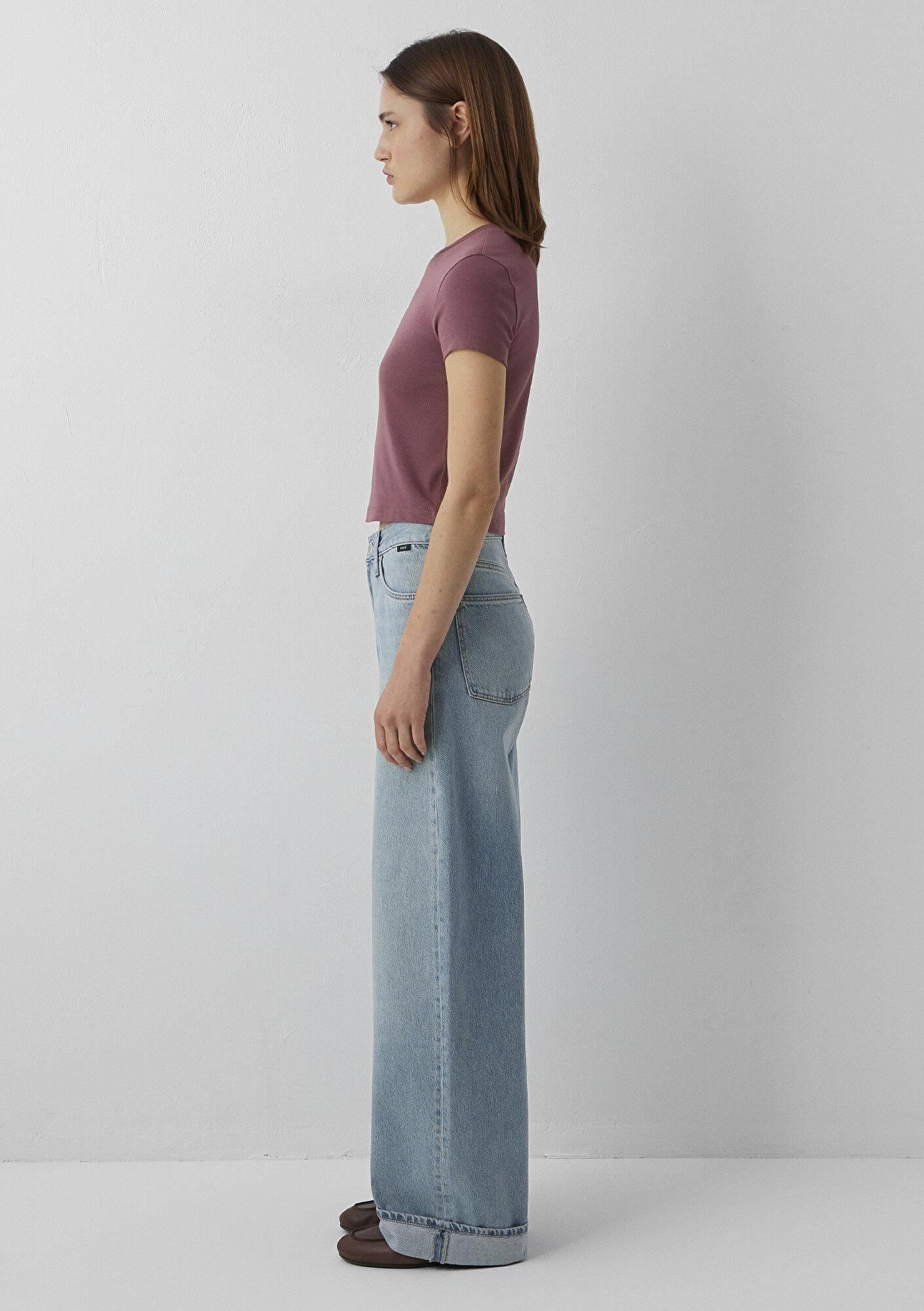 Mavi Pembe Basic Tişört Crop / Kısa Kesim 1600814-70959