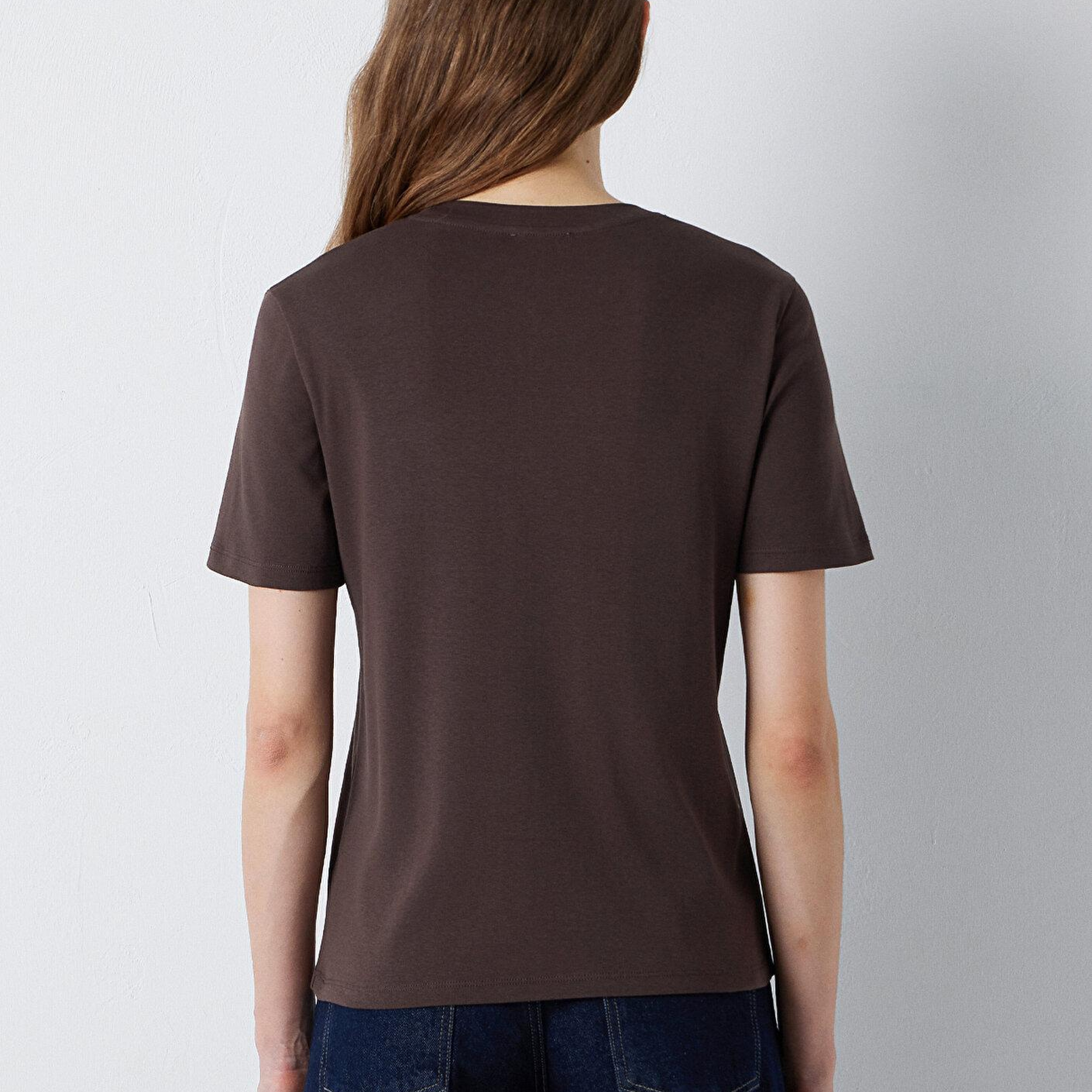Mavi Kahverengi Basic Tişört Semi Slim Fit / Yarı Dar Kesim 1612916-70251