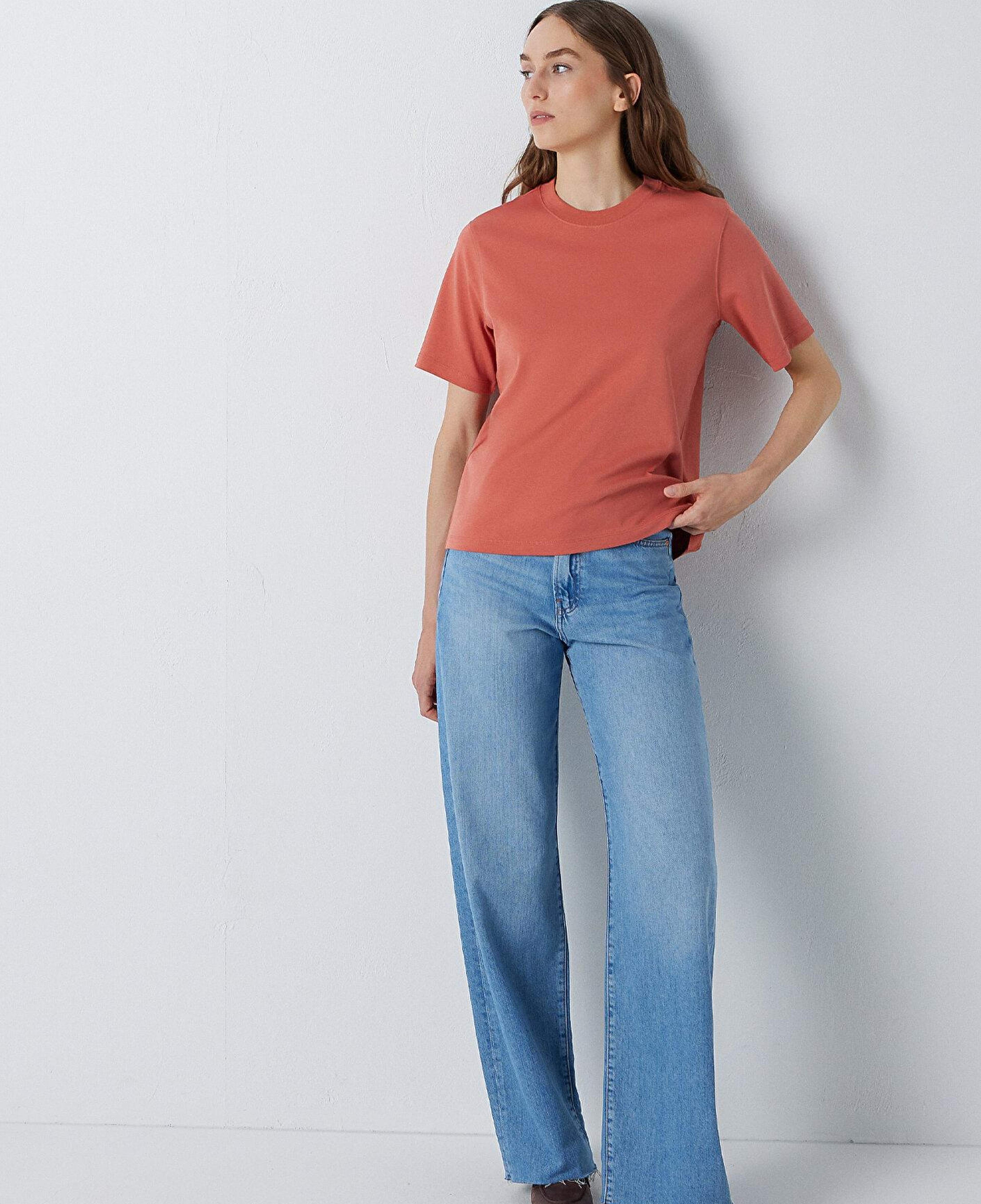 Mavi Kırmızı Basic Tişört Loose Fit / Bol Rahat Kesim 1613820-70444