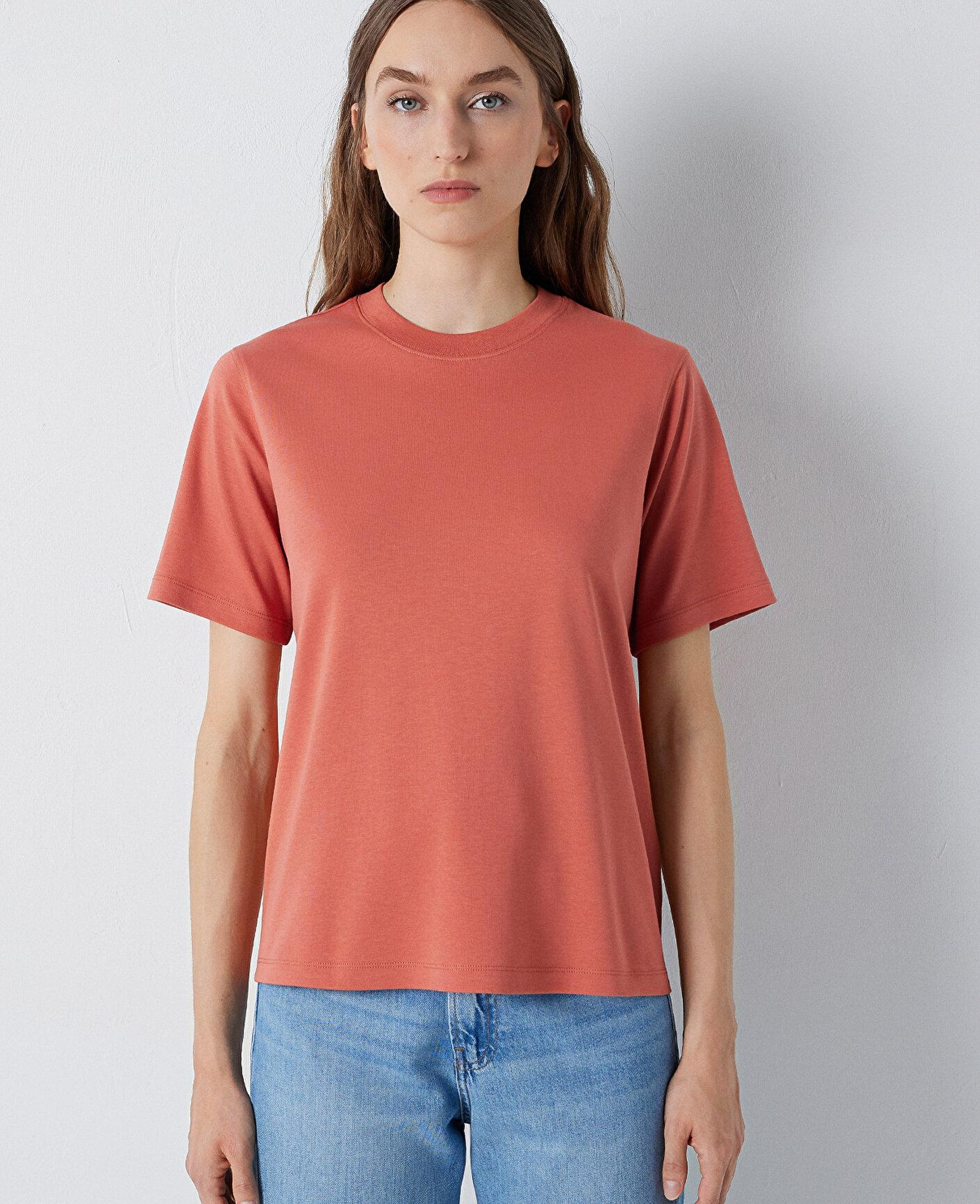 Mavi Kırmızı Basic Tişört Loose Fit / Bol Rahat Kesim 1613820-70444