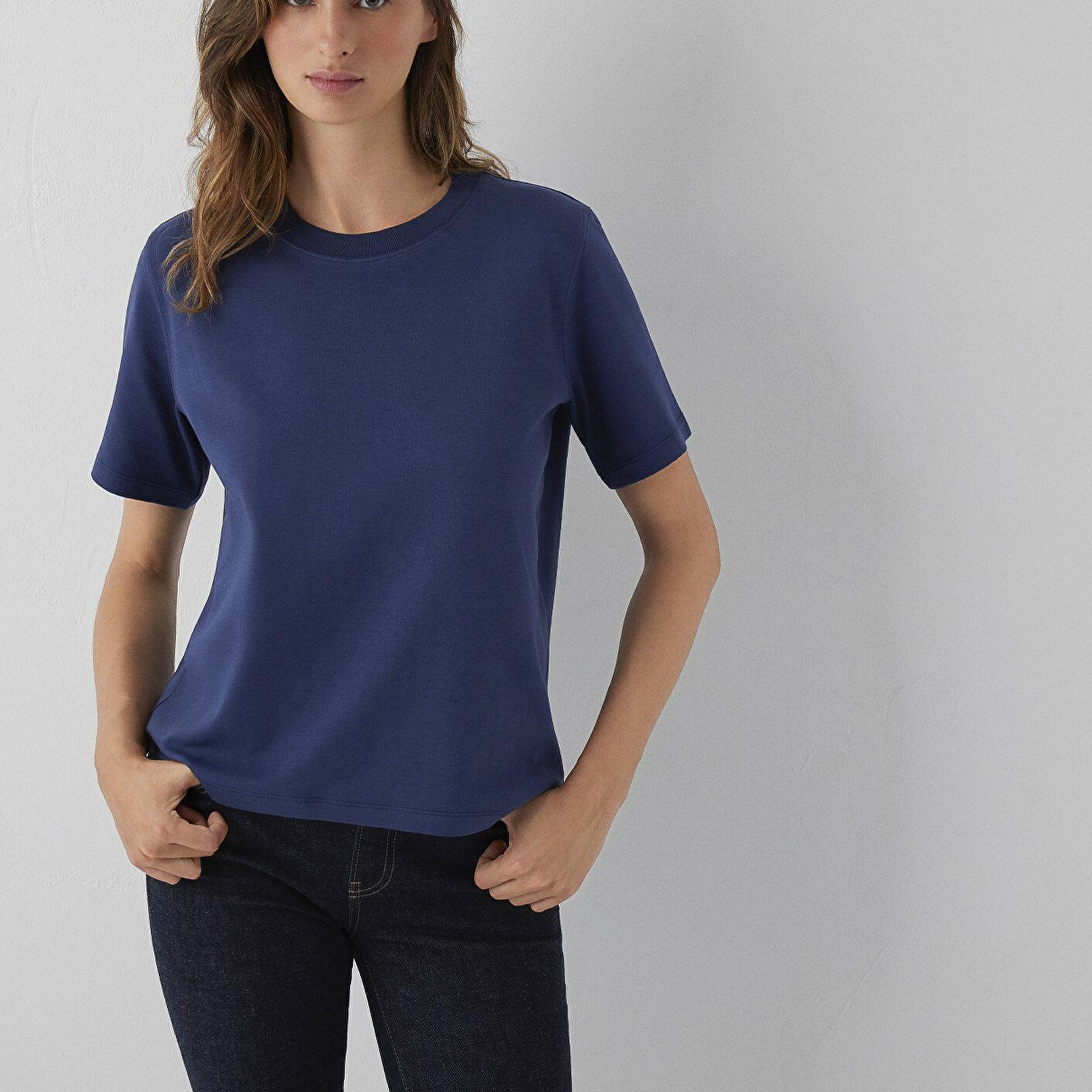 Mavi Lacivert Basic Tişört Loose Fit / Bol Rahat Kesim 1613820-70487