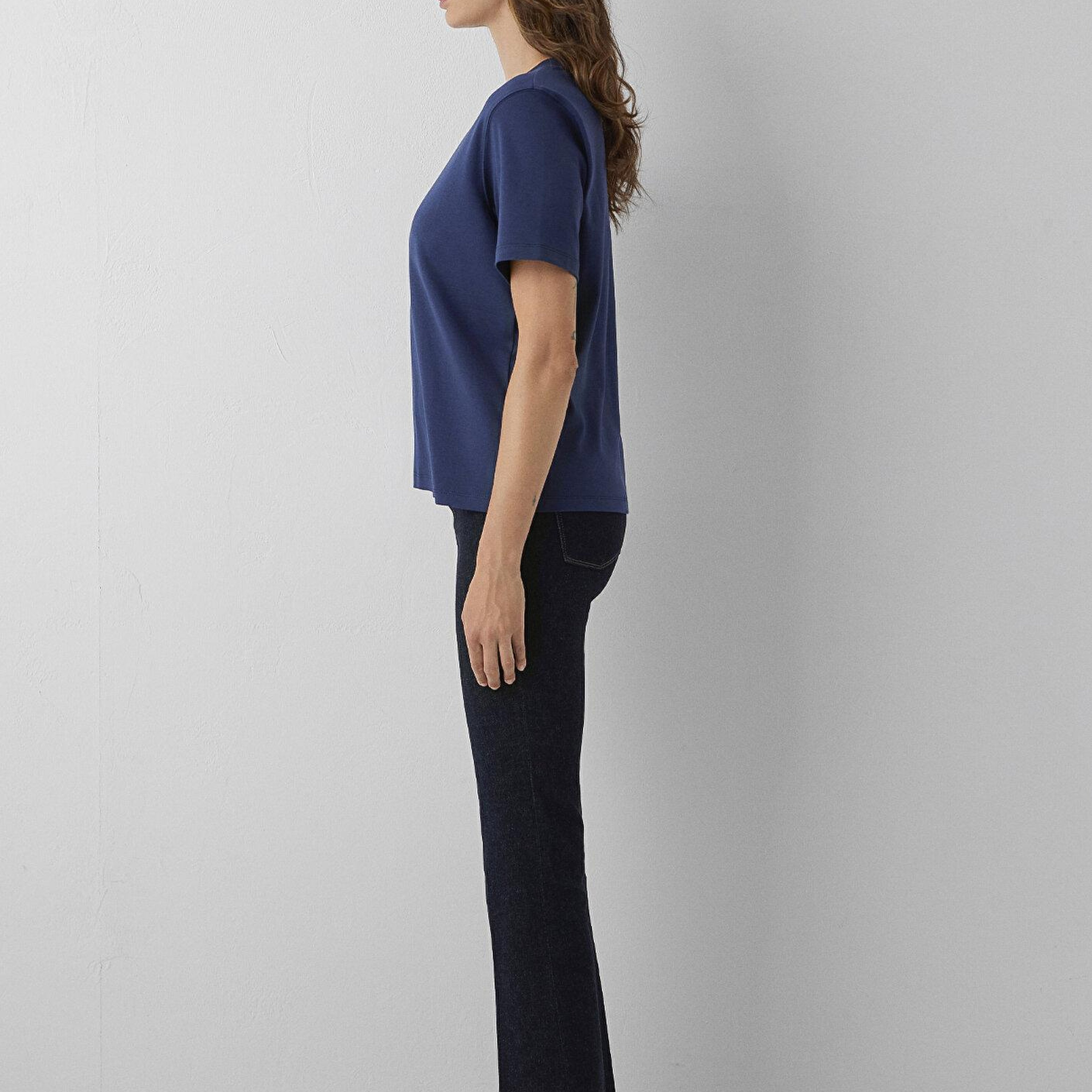 Mavi Lacivert Basic Tişört Loose Fit / Bol Rahat Kesim 1613820-70487