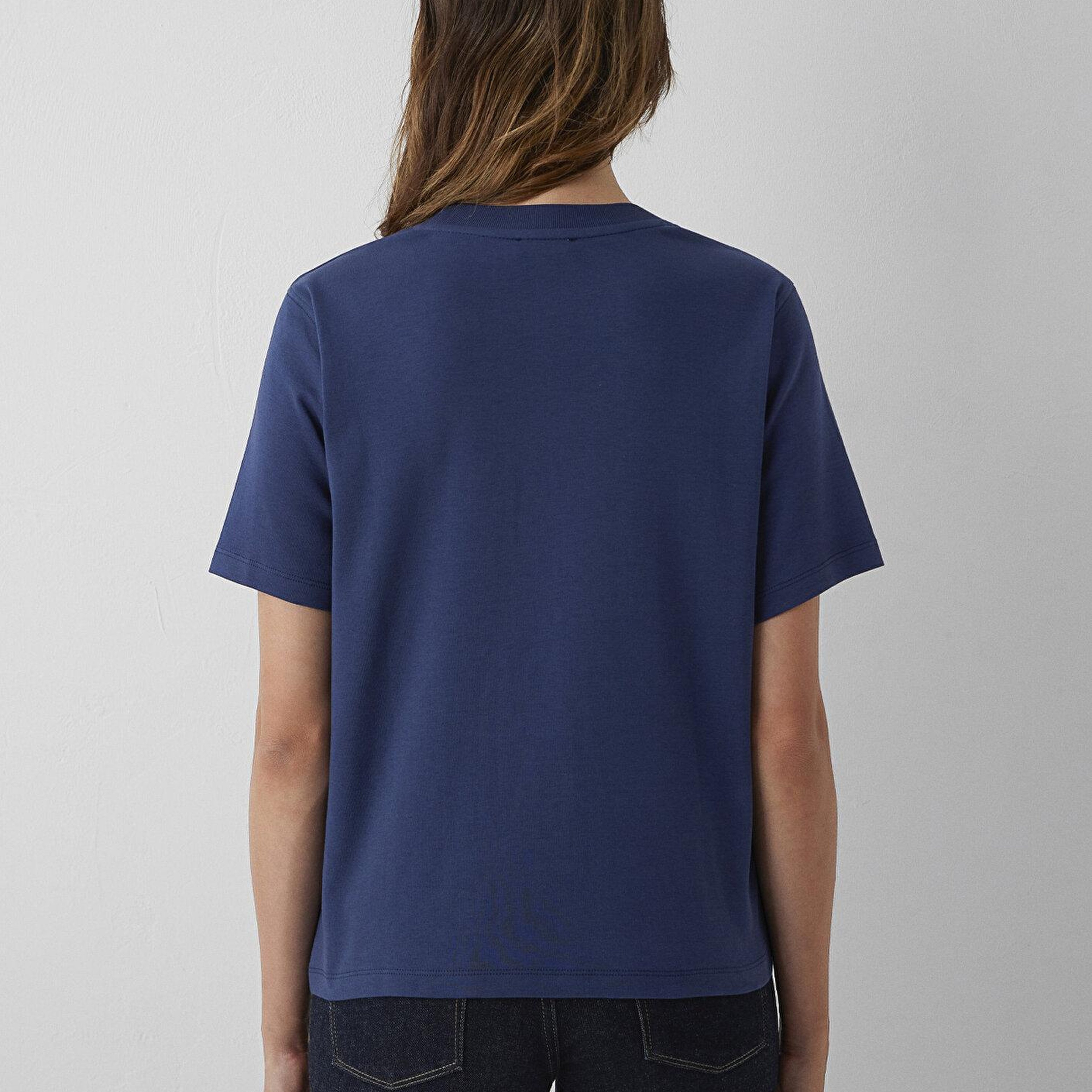 Mavi Lacivert Basic Tişört Loose Fit / Bol Rahat Kesim 1613820-70487