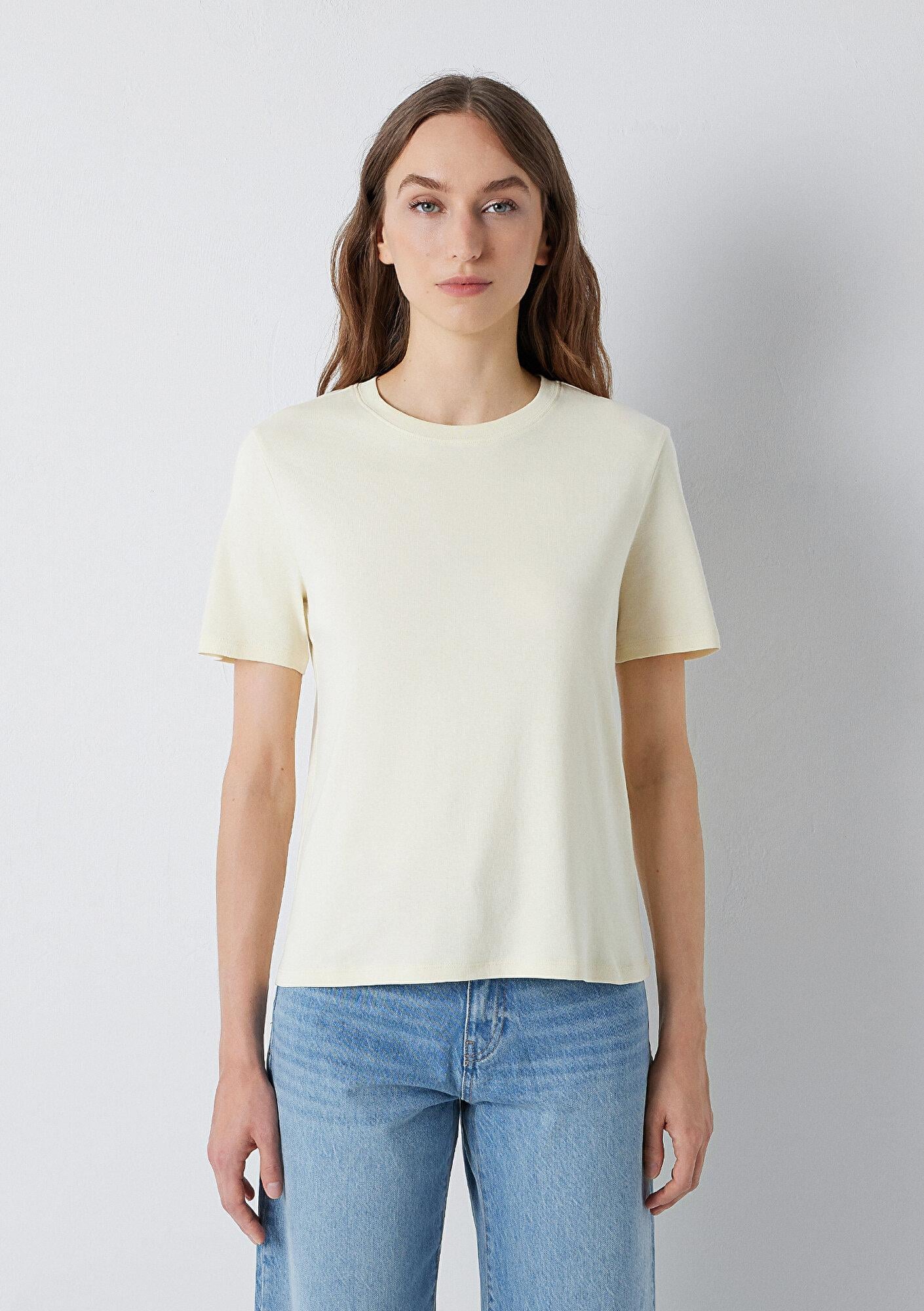 Mavi Ekru Basic Tişört Semi Slim Fit / Yarı Dar Kesim 1612916-70069