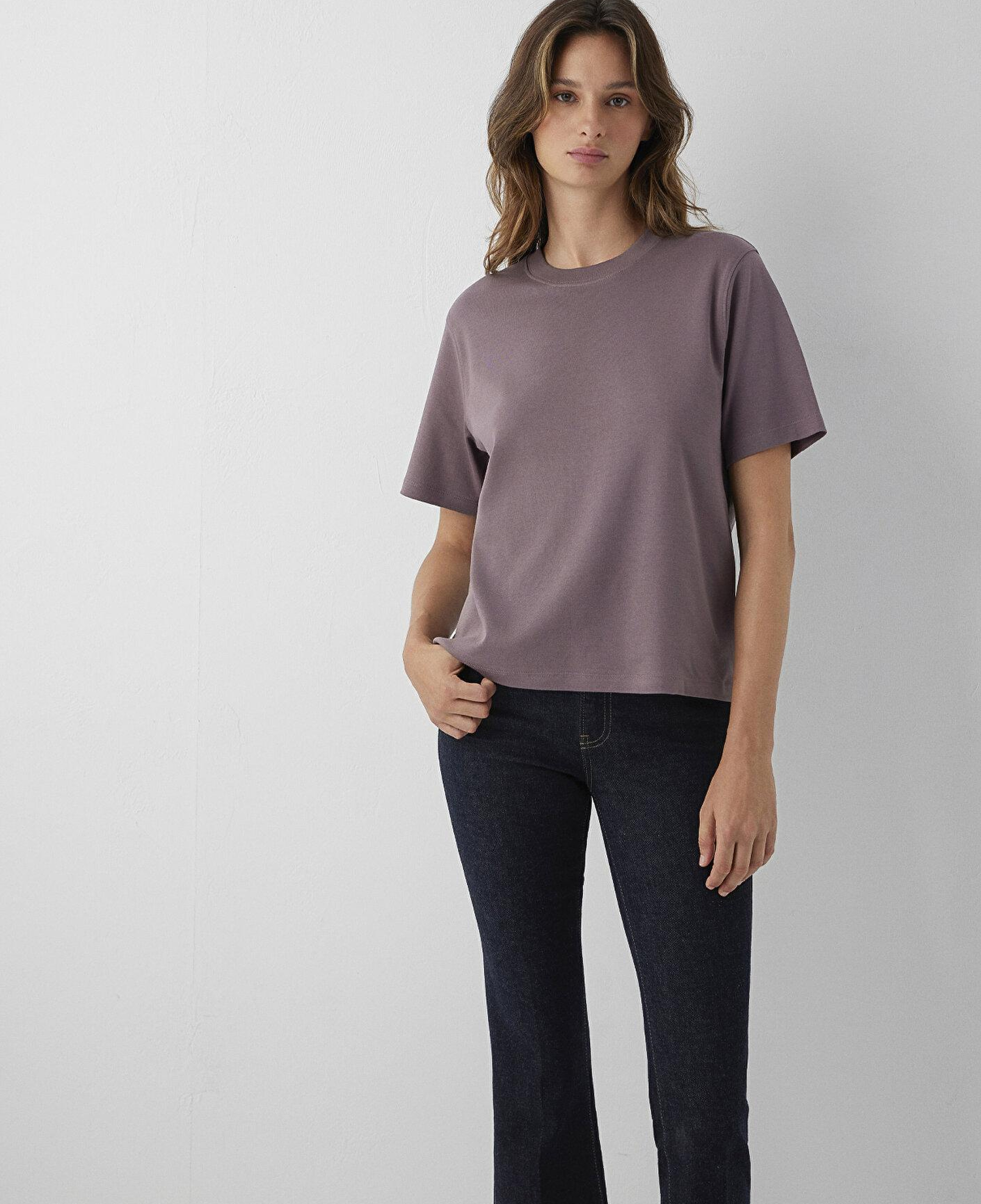 Mavi Mor Basic Tişört Loose Fit / Bol Rahat Kesim 1613820-91646