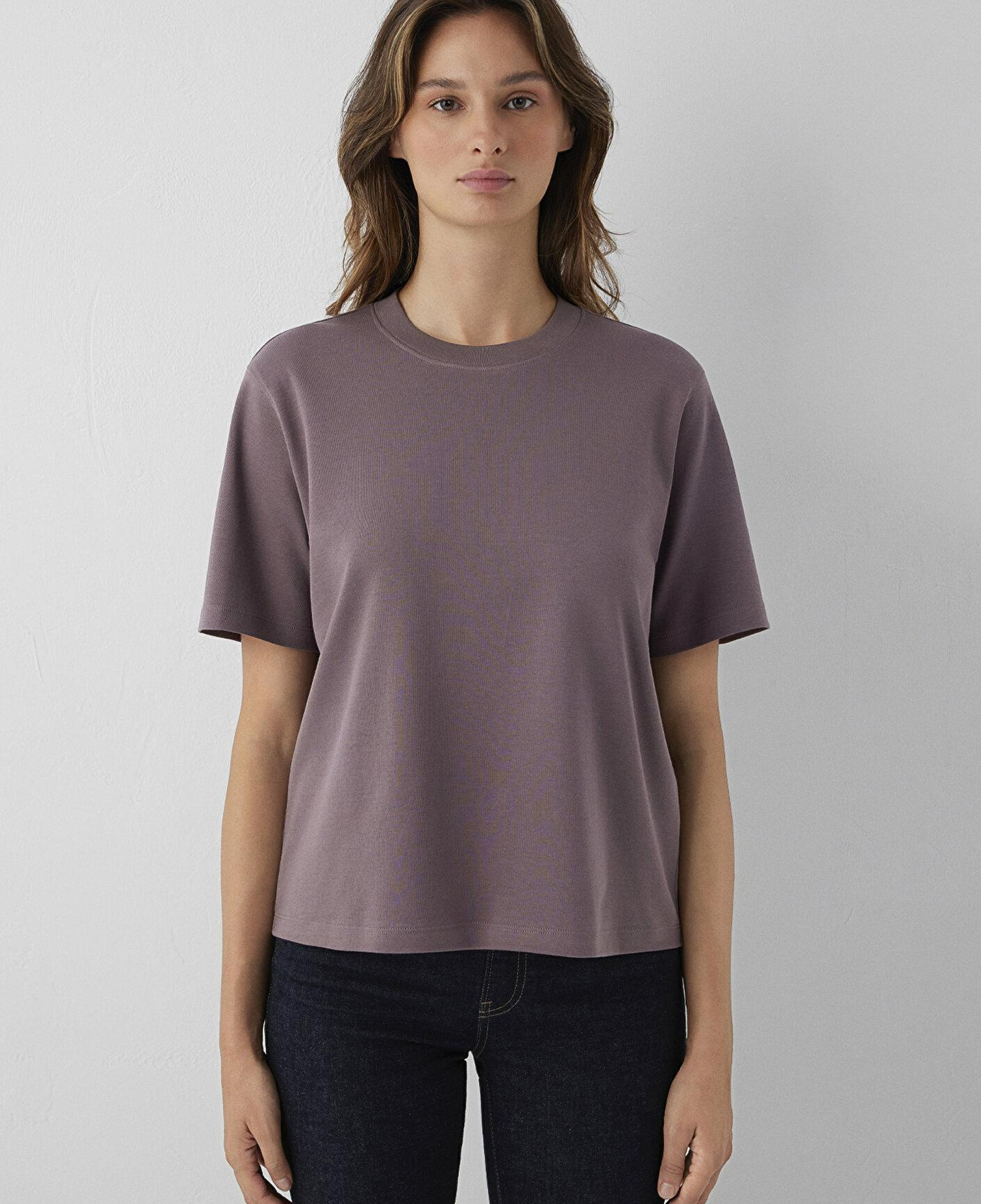 Mavi Mor Basic Tişört Loose Fit / Bol Rahat Kesim 1613820-91646