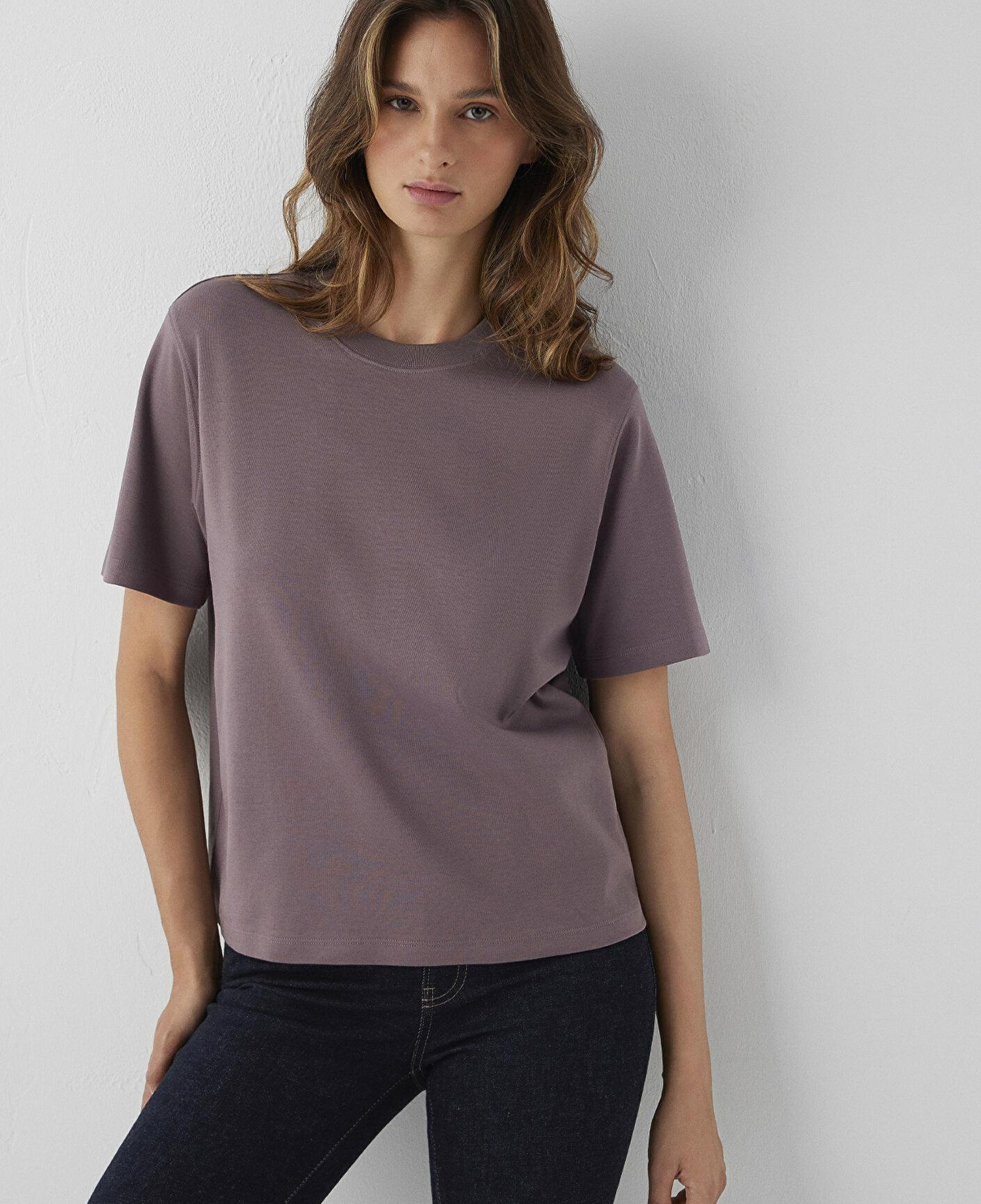 Mavi Mor Basic Tişört Loose Fit / Bol Rahat Kesim 1613820-91646