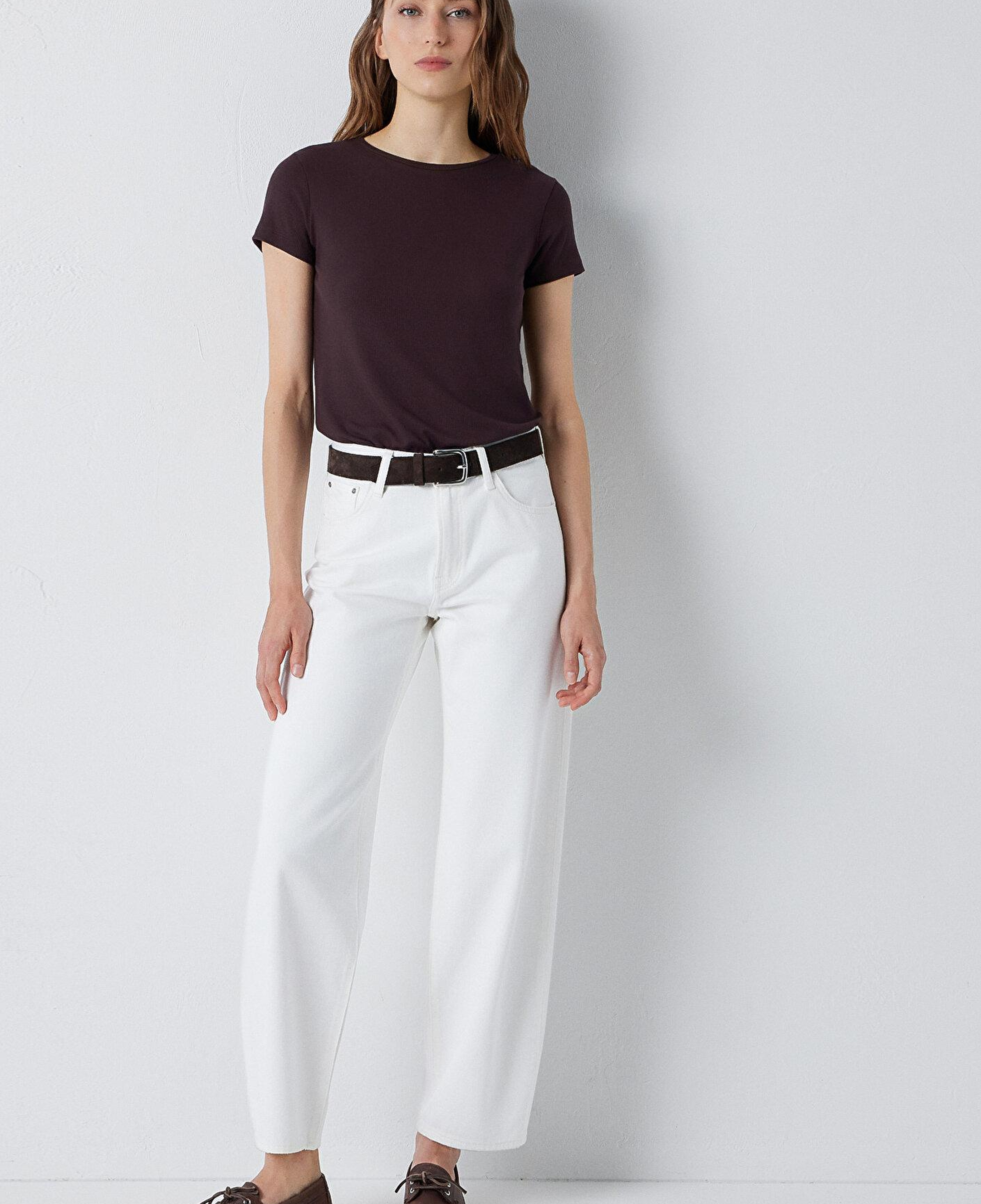 Mavi Kahverengi Basic Tişört Slim Fit / Dar Kesim 1612904-90704