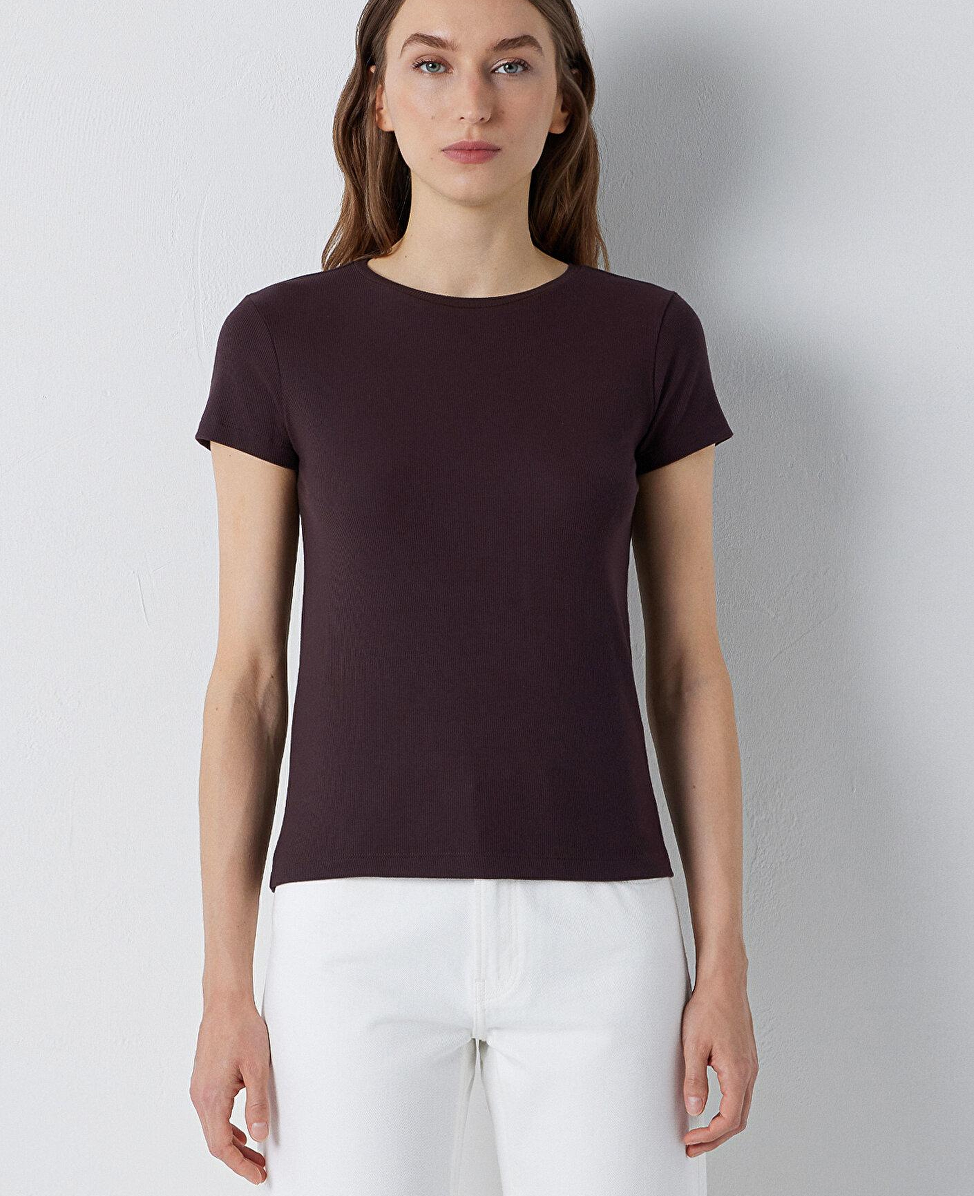 Mavi Kahverengi Basic Tişört Slim Fit / Dar Kesim 1612904-90704