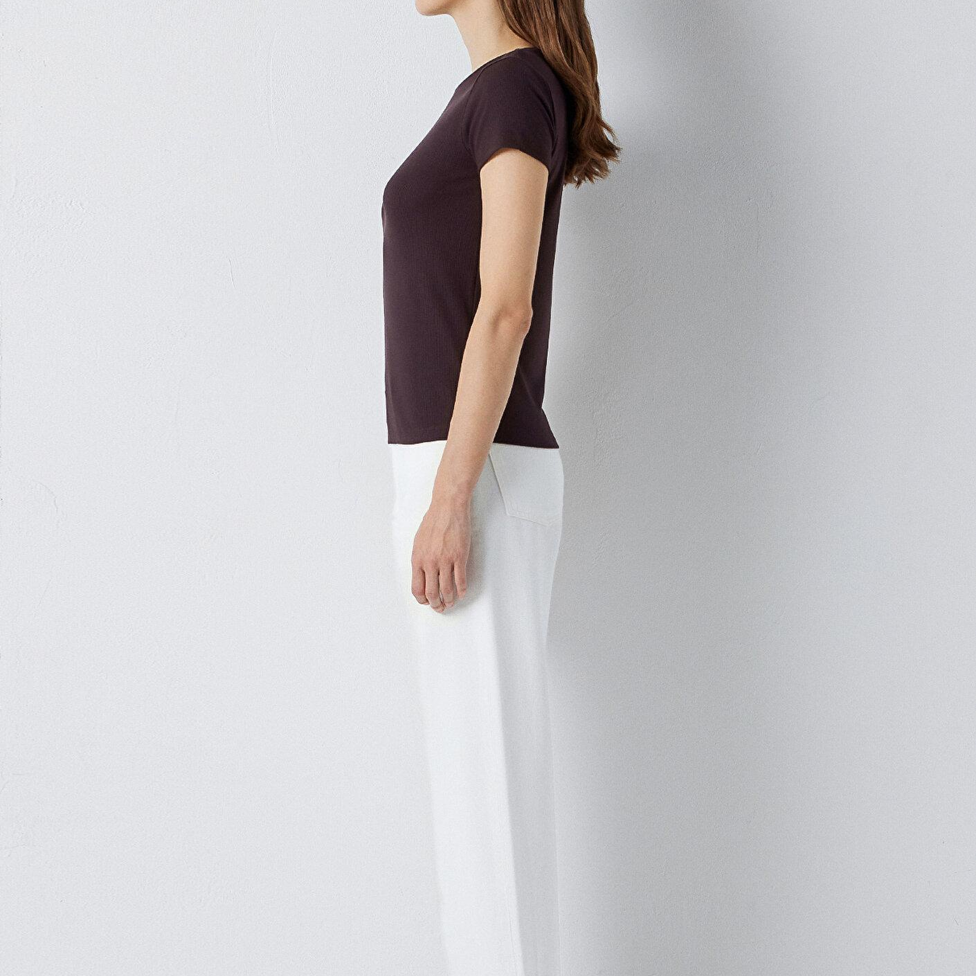 Mavi Kahverengi Basic Tişört Slim Fit / Dar Kesim 1612904-90704