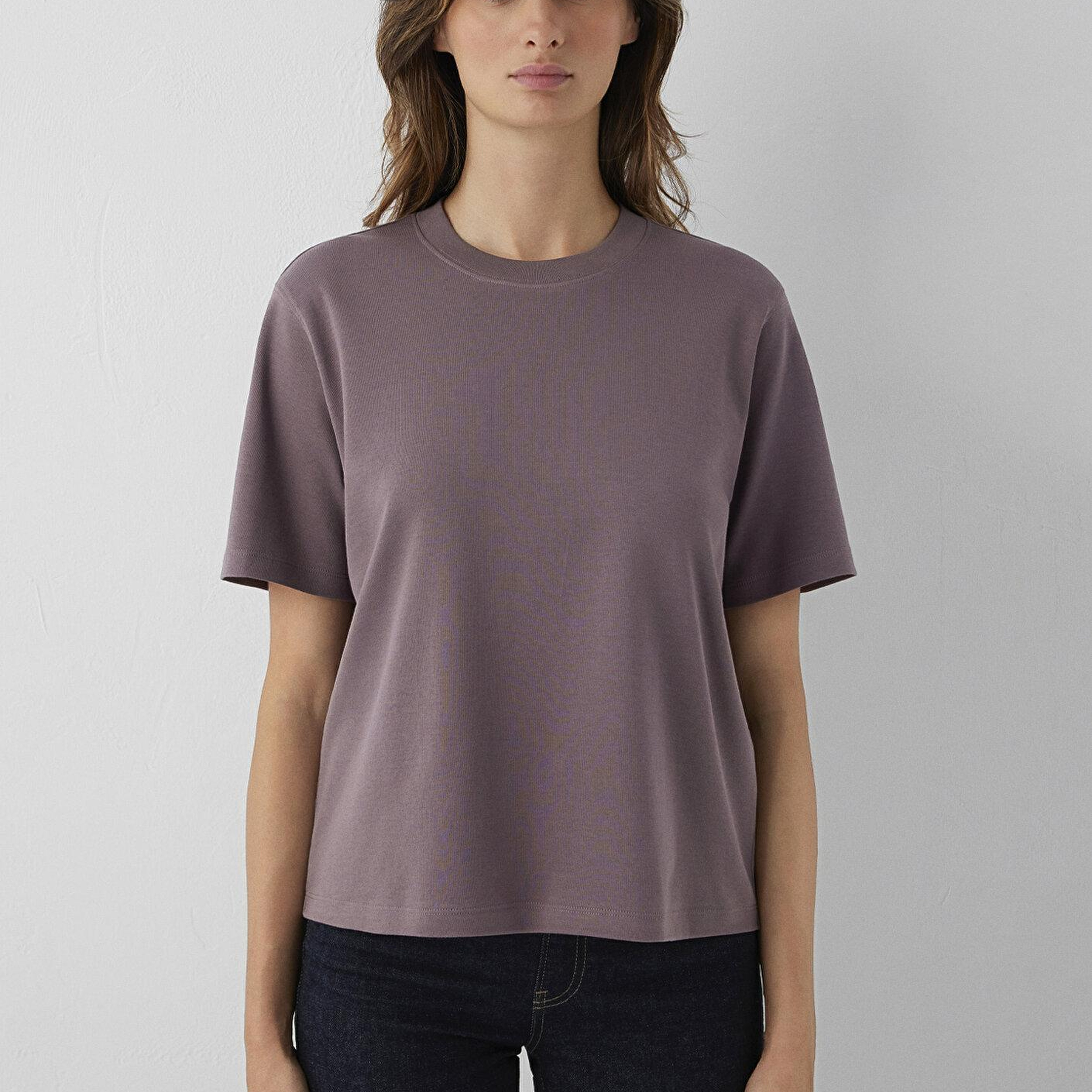 Mavi Mor Basic Tişört Loose Fit / Bol Rahat Kesim 1613820-91646