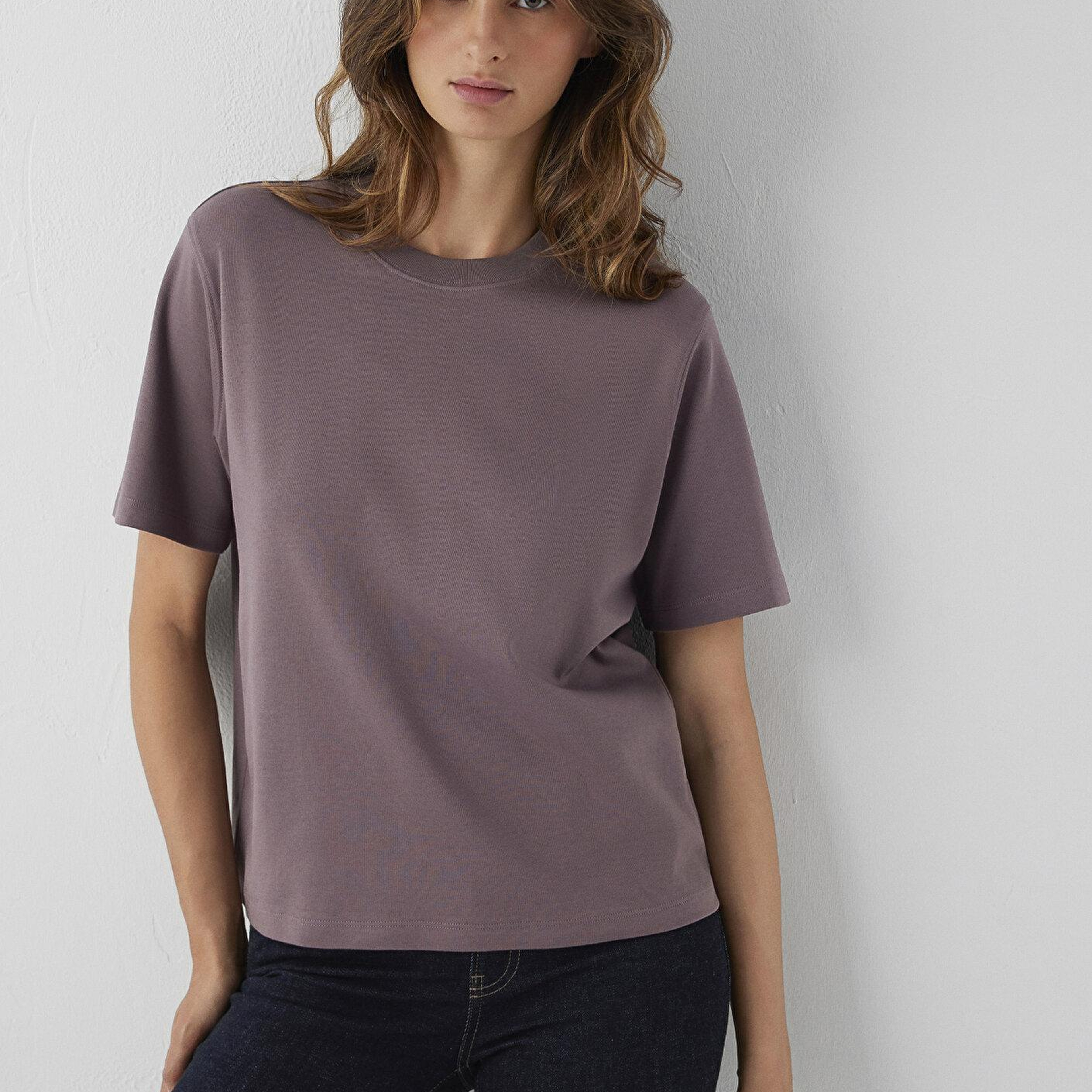 Mavi Mor Basic Tişört Loose Fit / Bol Rahat Kesim 1613820-91646