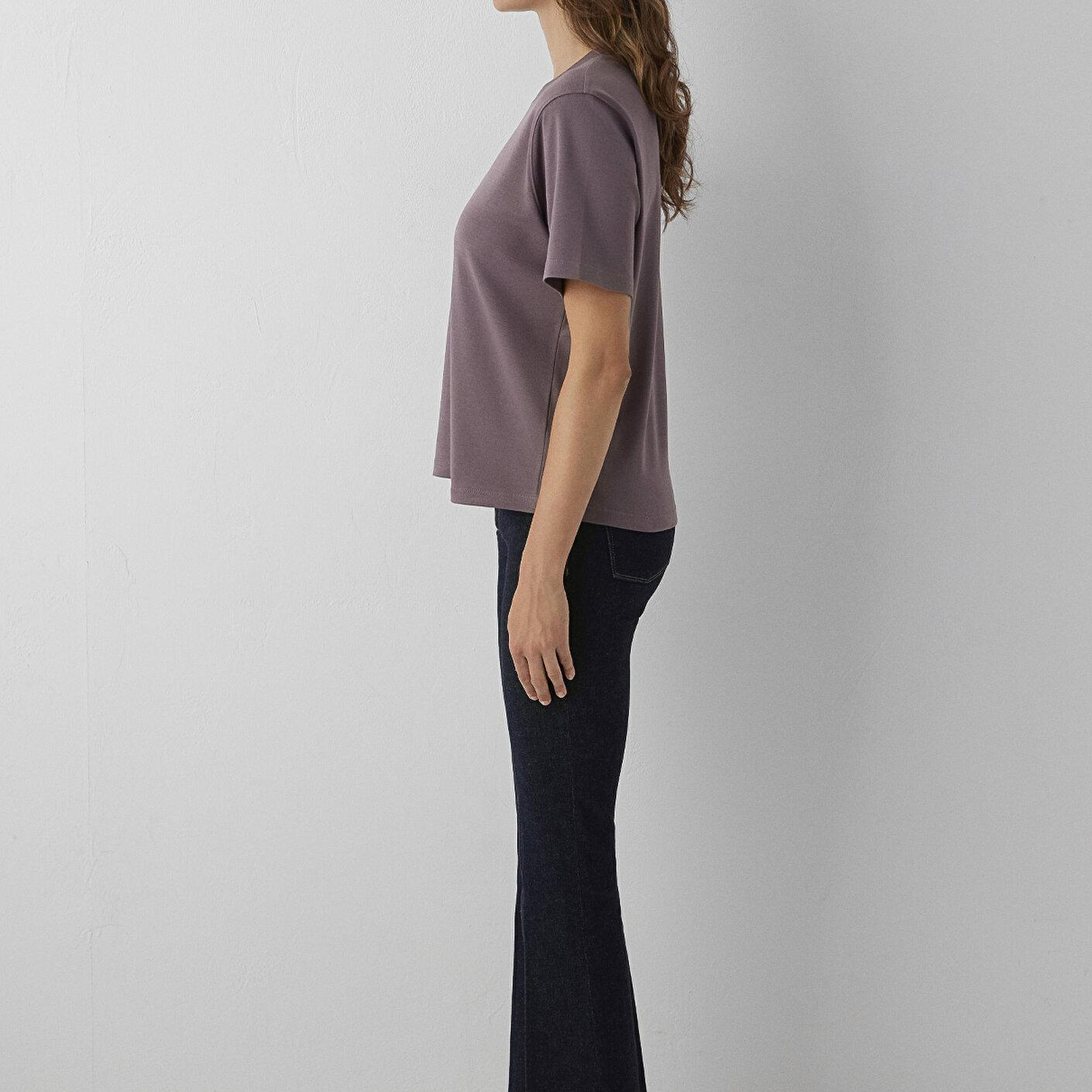 Mavi Mor Basic Tişört Loose Fit / Bol Rahat Kesim 1613820-91646
