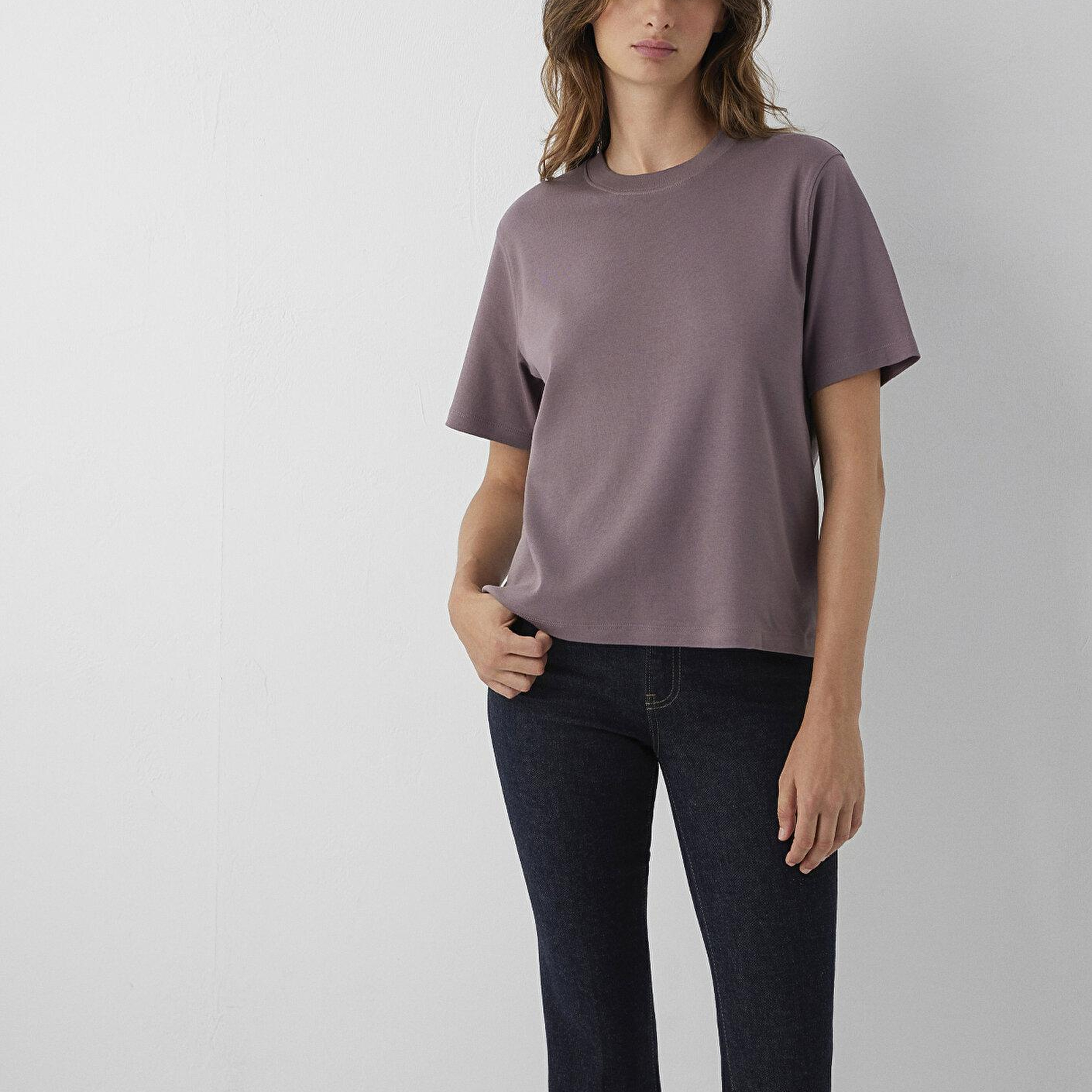 Mavi Mor Basic Tişört Loose Fit / Bol Rahat Kesim 1613820-91646