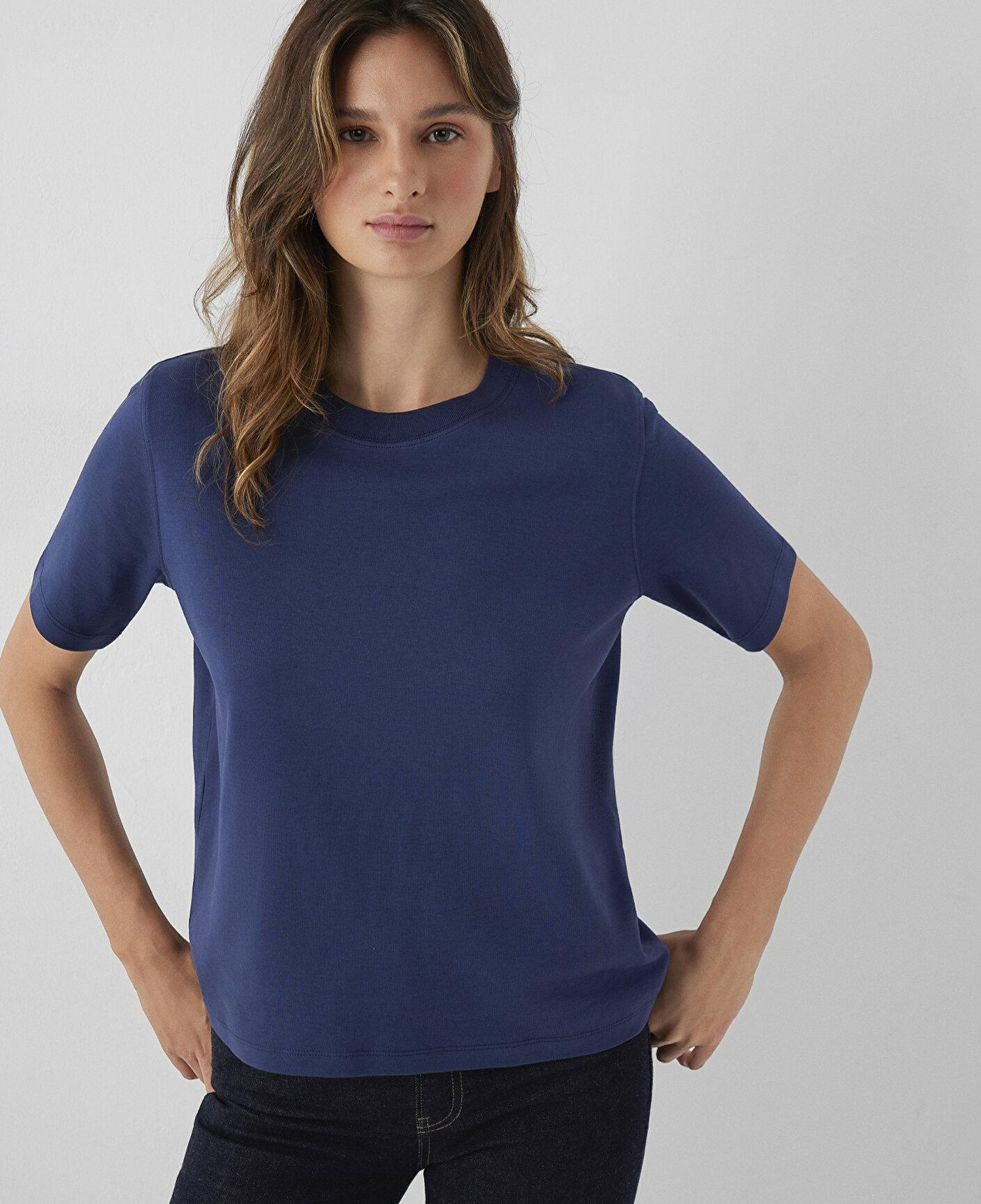 Mavi Lacivert Basic Tişört Loose Fit / Bol Rahat Kesim 1613820-70487