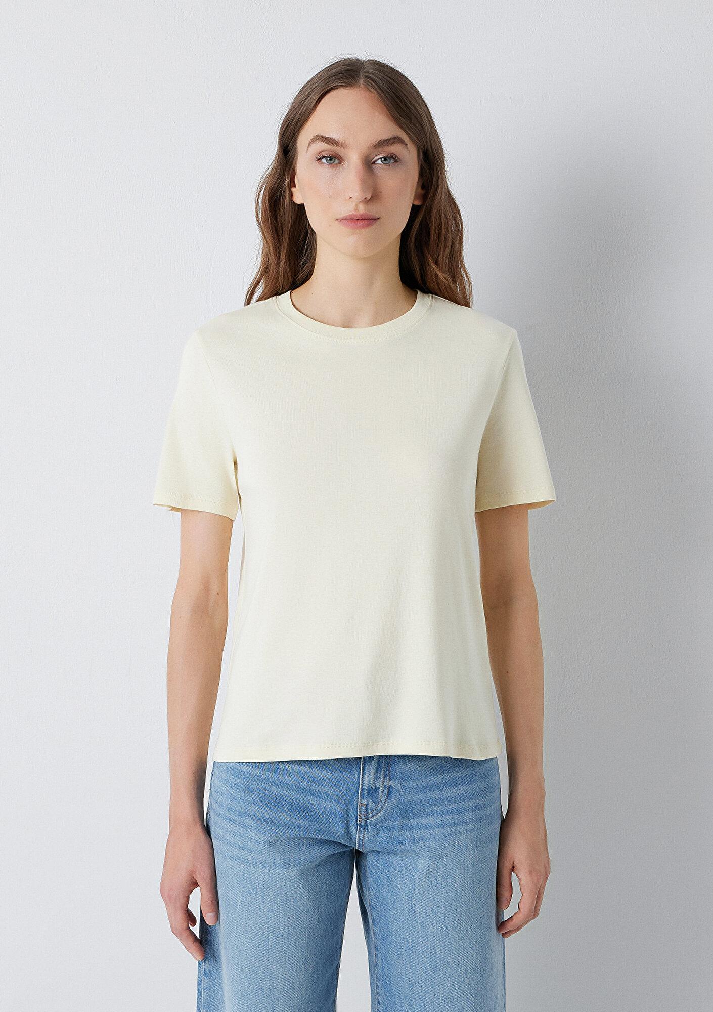 Mavi Ekru Basic Tişört Semi Slim Fit / Yarı Dar Kesim 1612916-70069