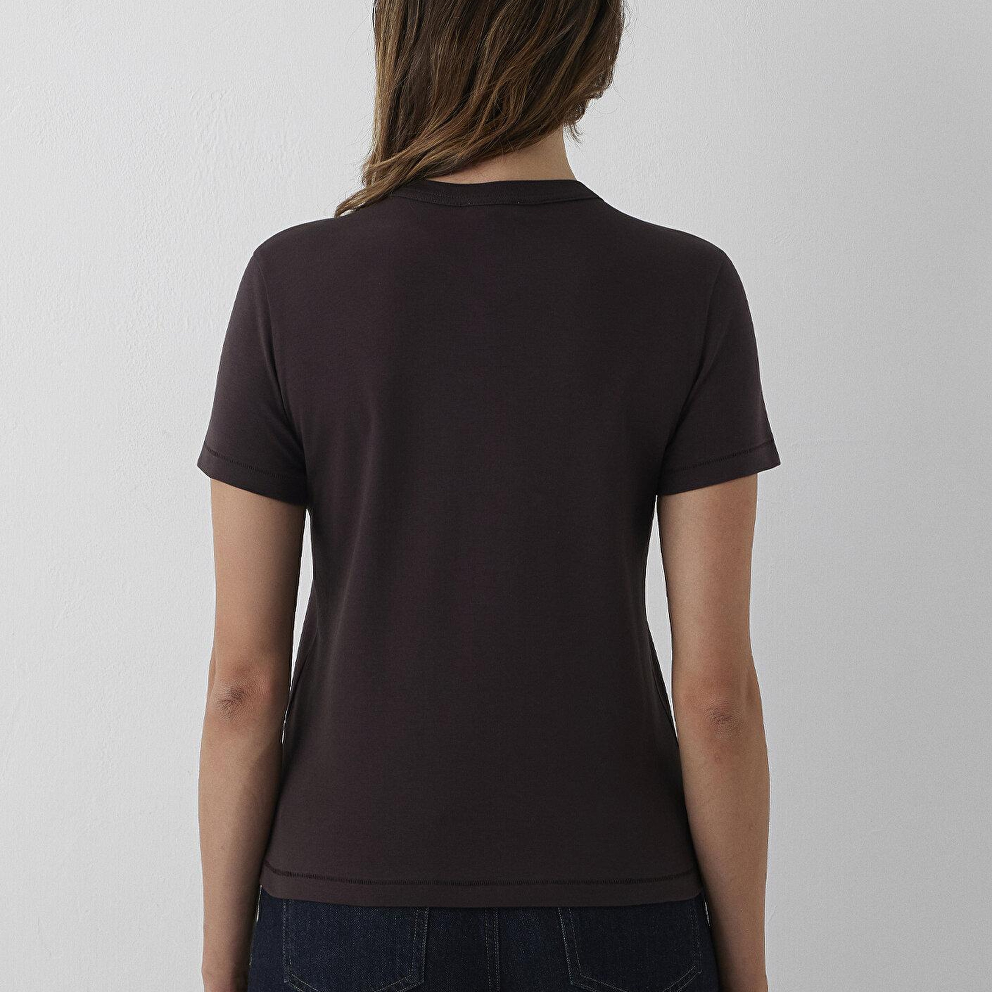 Mavi Kahverengi Basic Tişört Slim Fit / Dar Kesim 1612707-70240