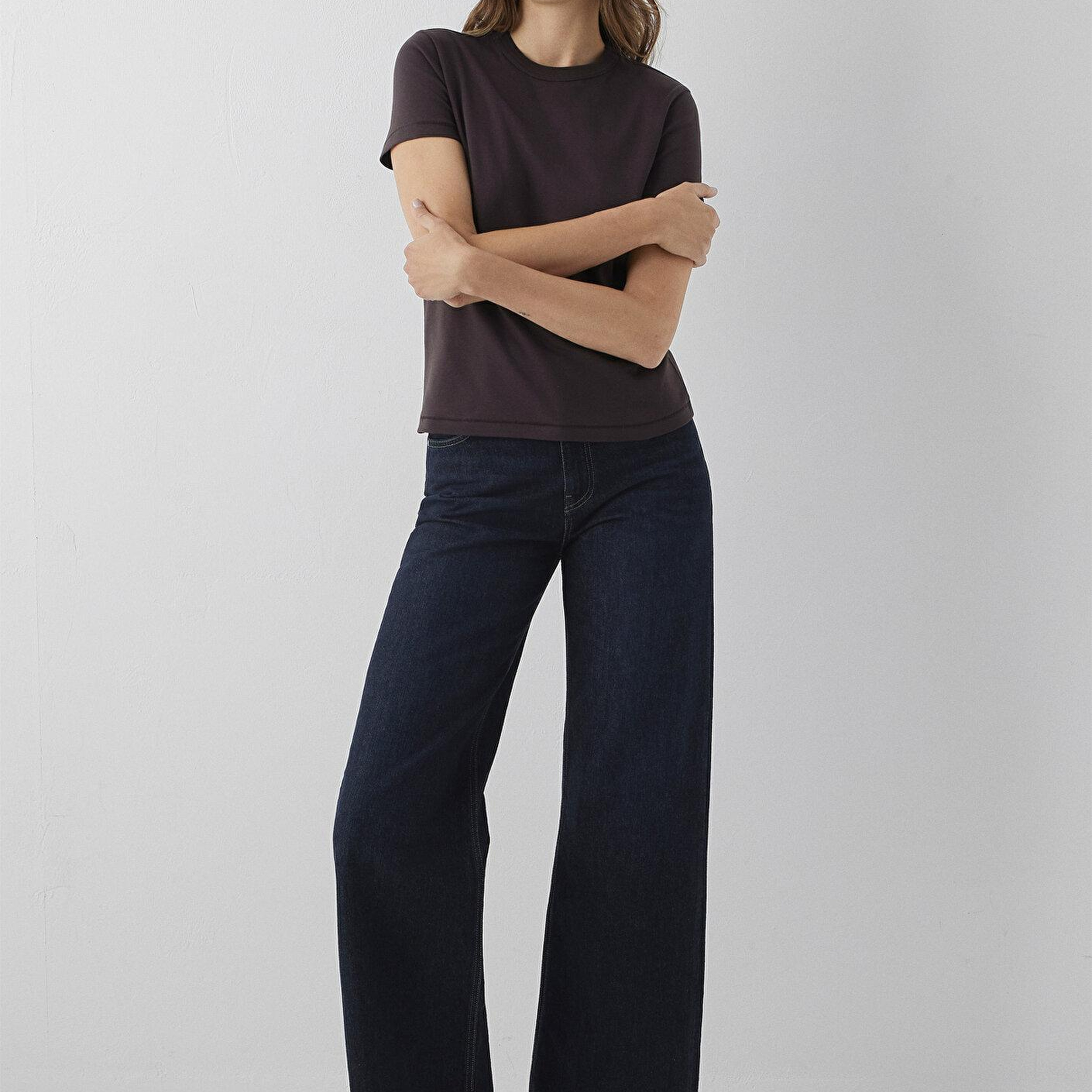 Mavi Kahverengi Basic Tişört Slim Fit / Dar Kesim 1612707-70240