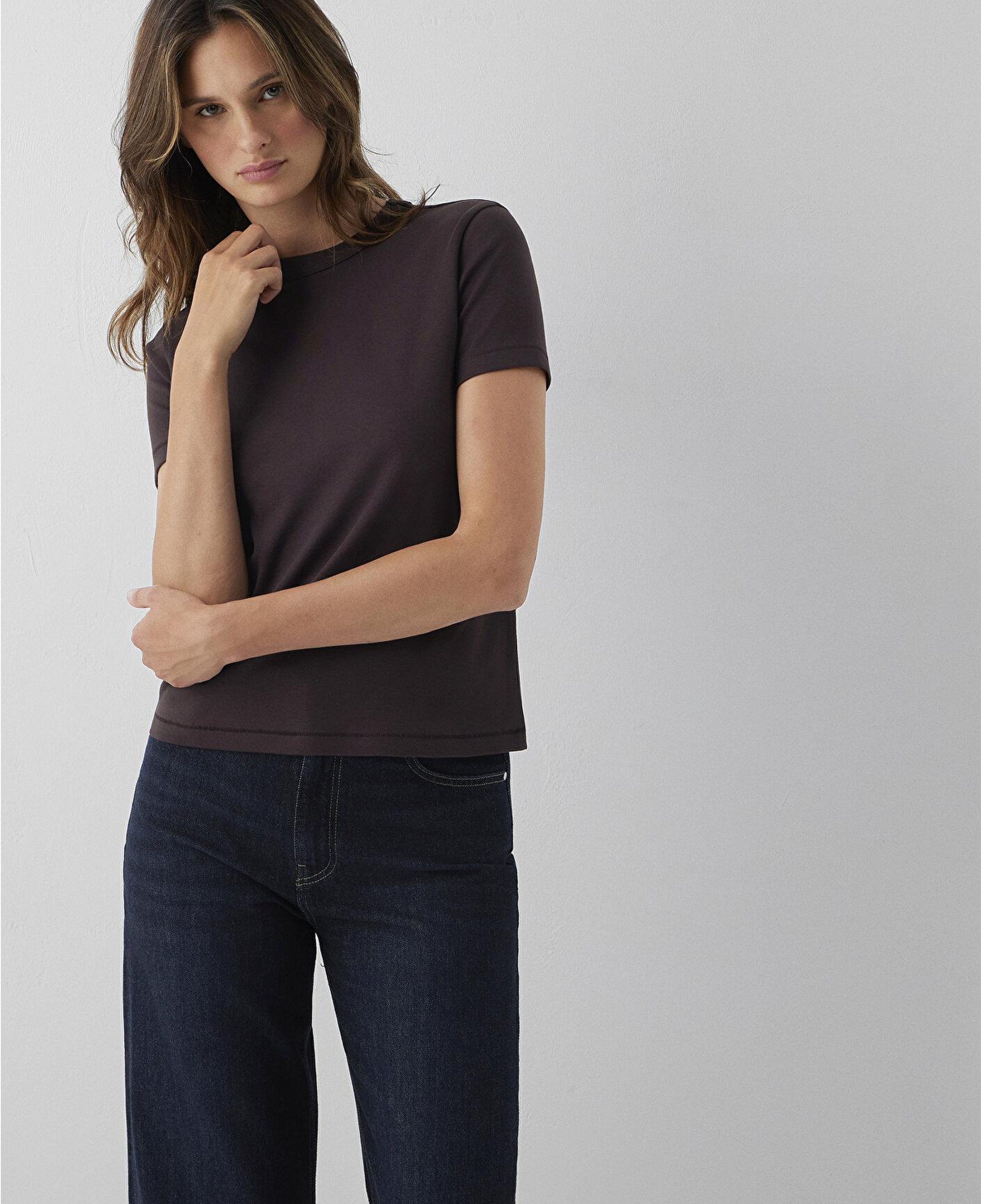 Mavi Kahverengi Basic Tişört Slim Fit / Dar Kesim 1612707-70240