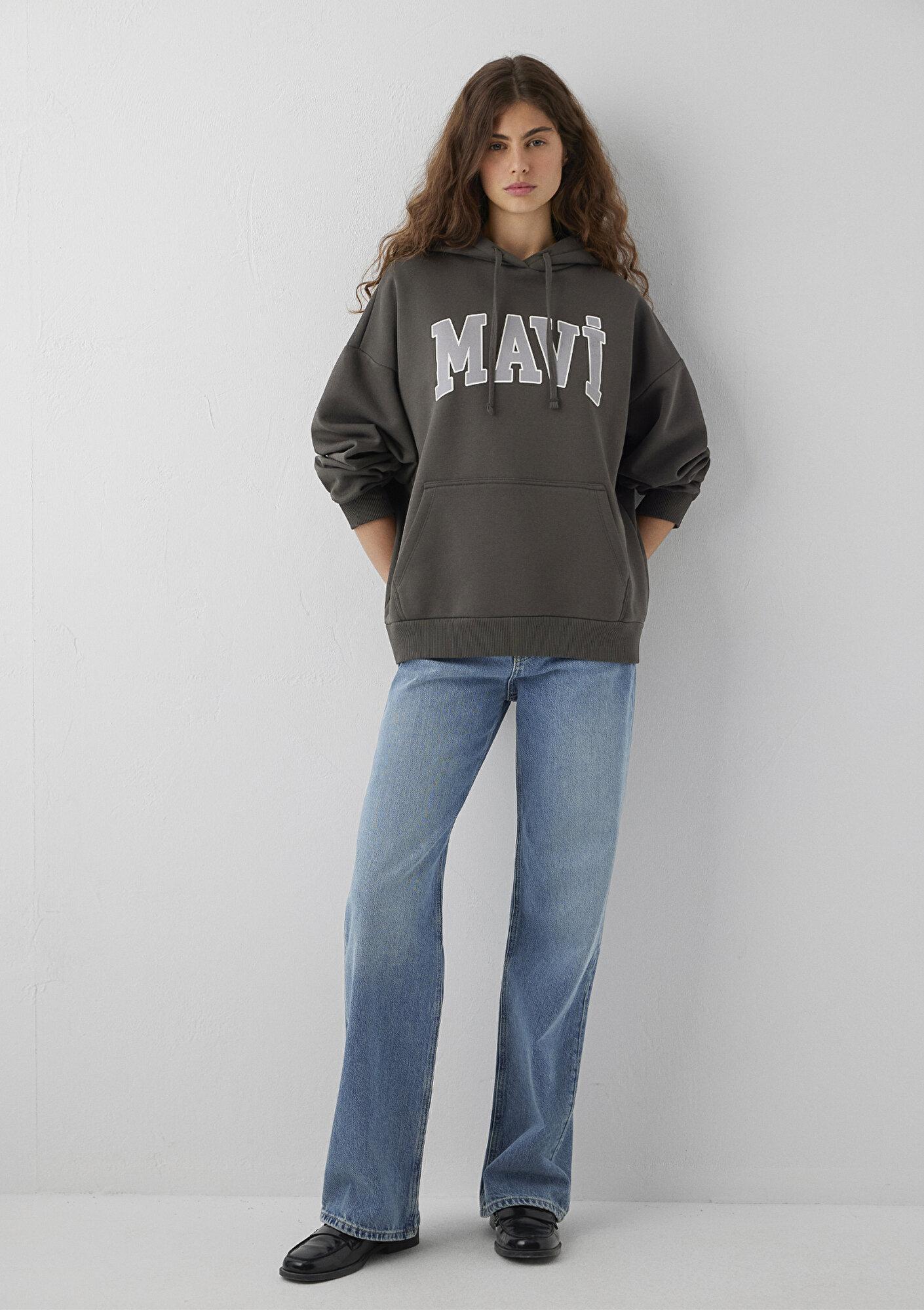 Mavi Kapüşonlu Yeşil Sweatshirt 1600361-71598