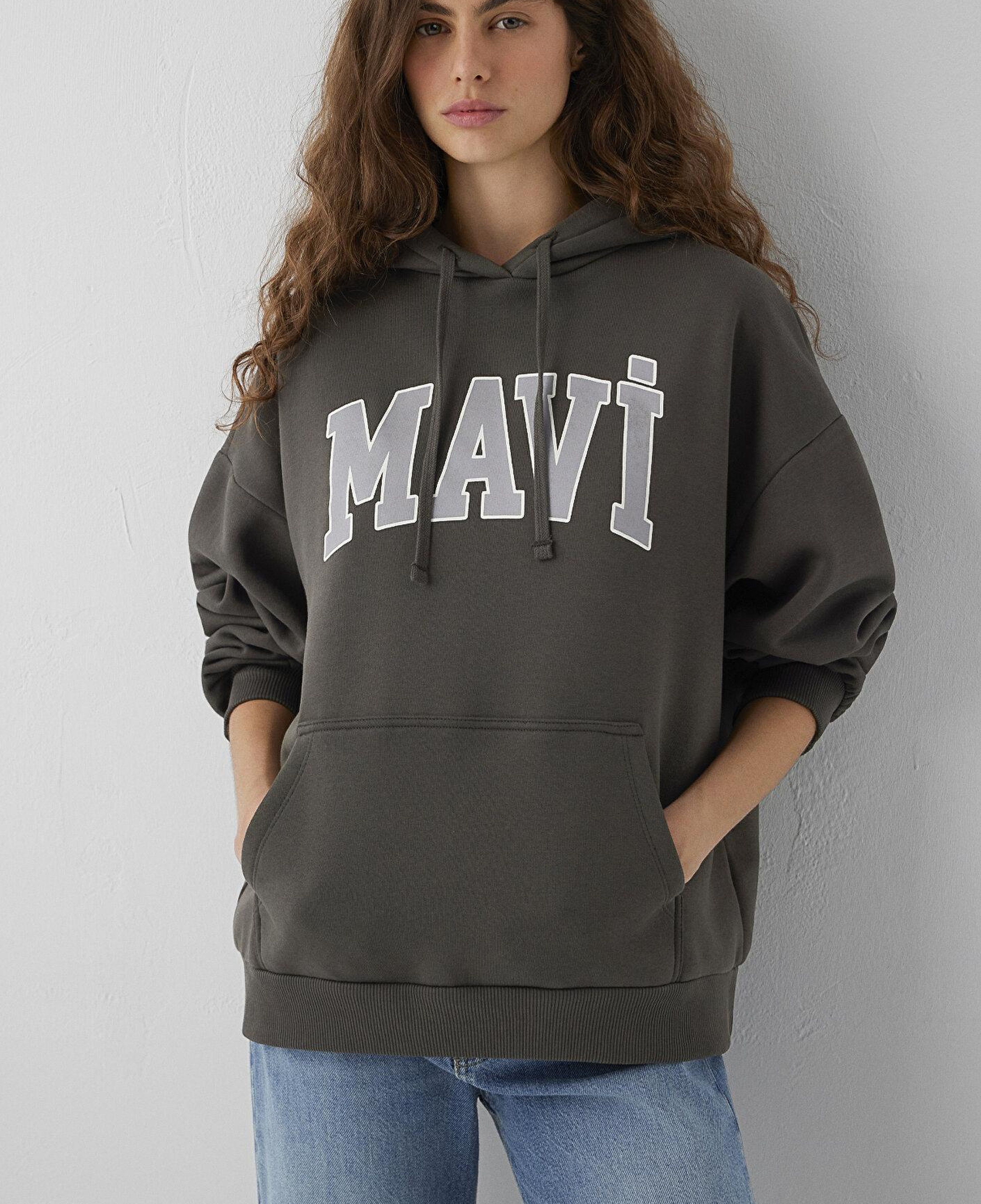 Mavi Kapüşonlu Yeşil Sweatshirt 1600361-71598