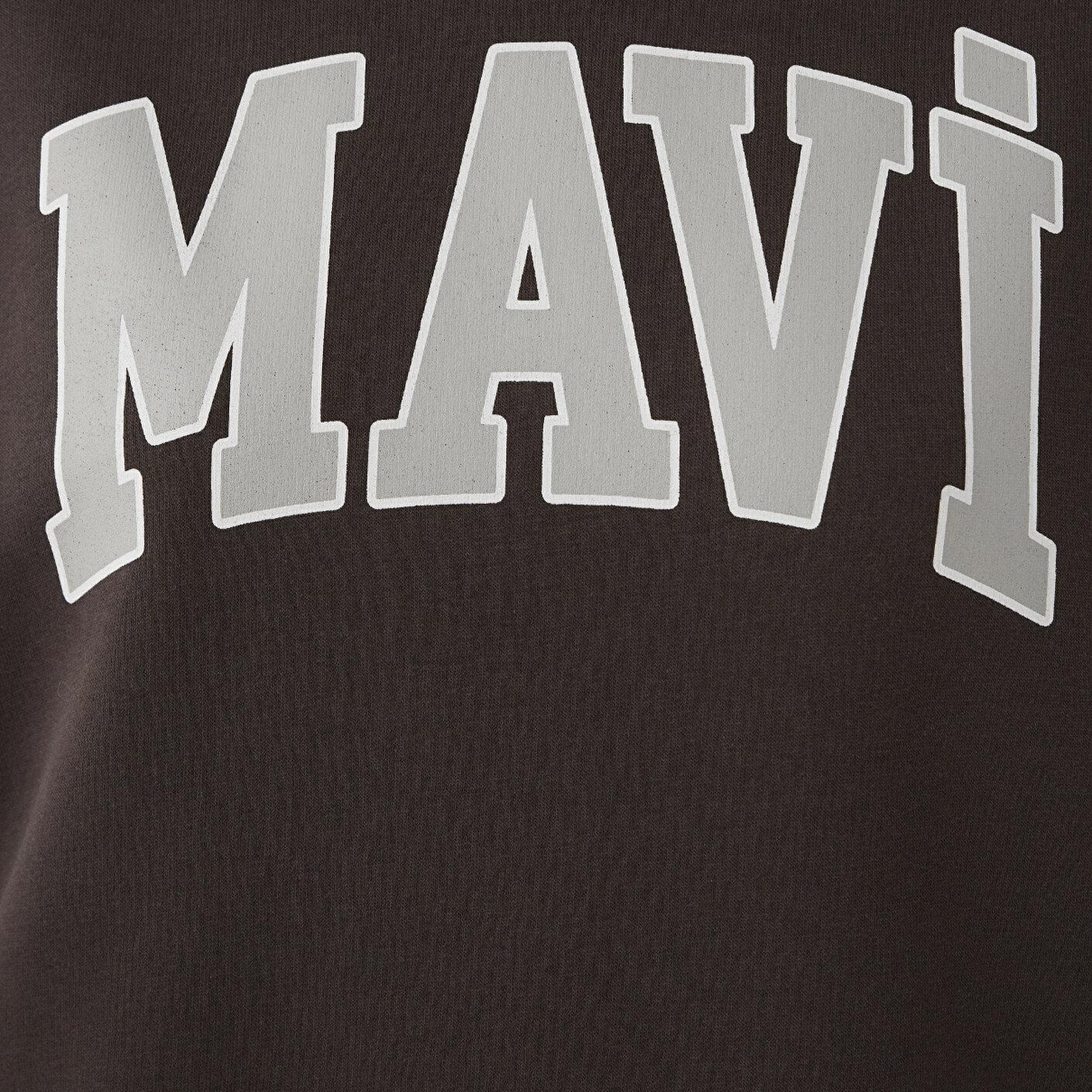 Mavi Mavi Logo Baskılı Kapüşonlu Kahverengi Sweatshirt 1600361-70240
