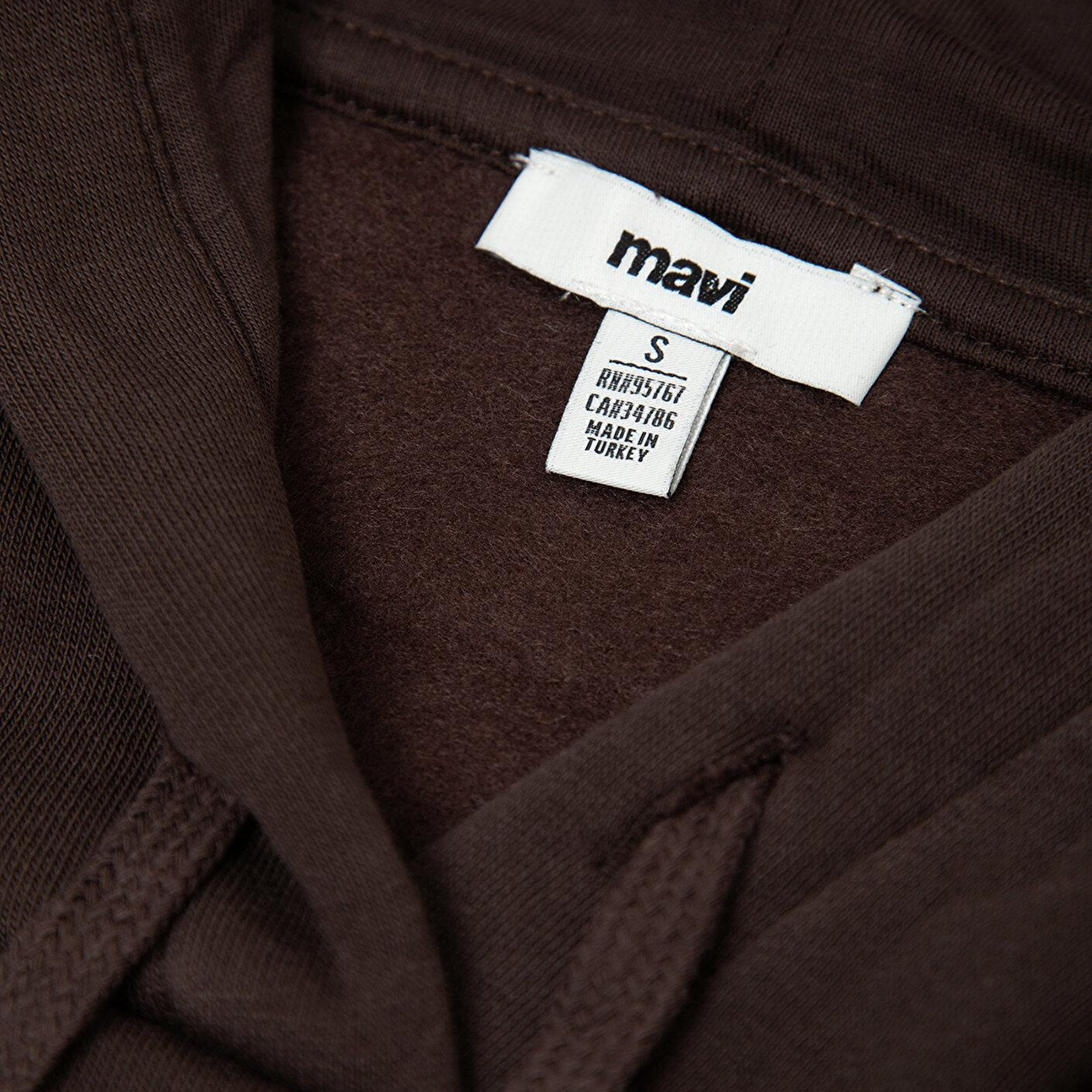 Mavi Mavi Logo Baskılı Kapüşonlu Kahverengi Sweatshirt 1600361-70240