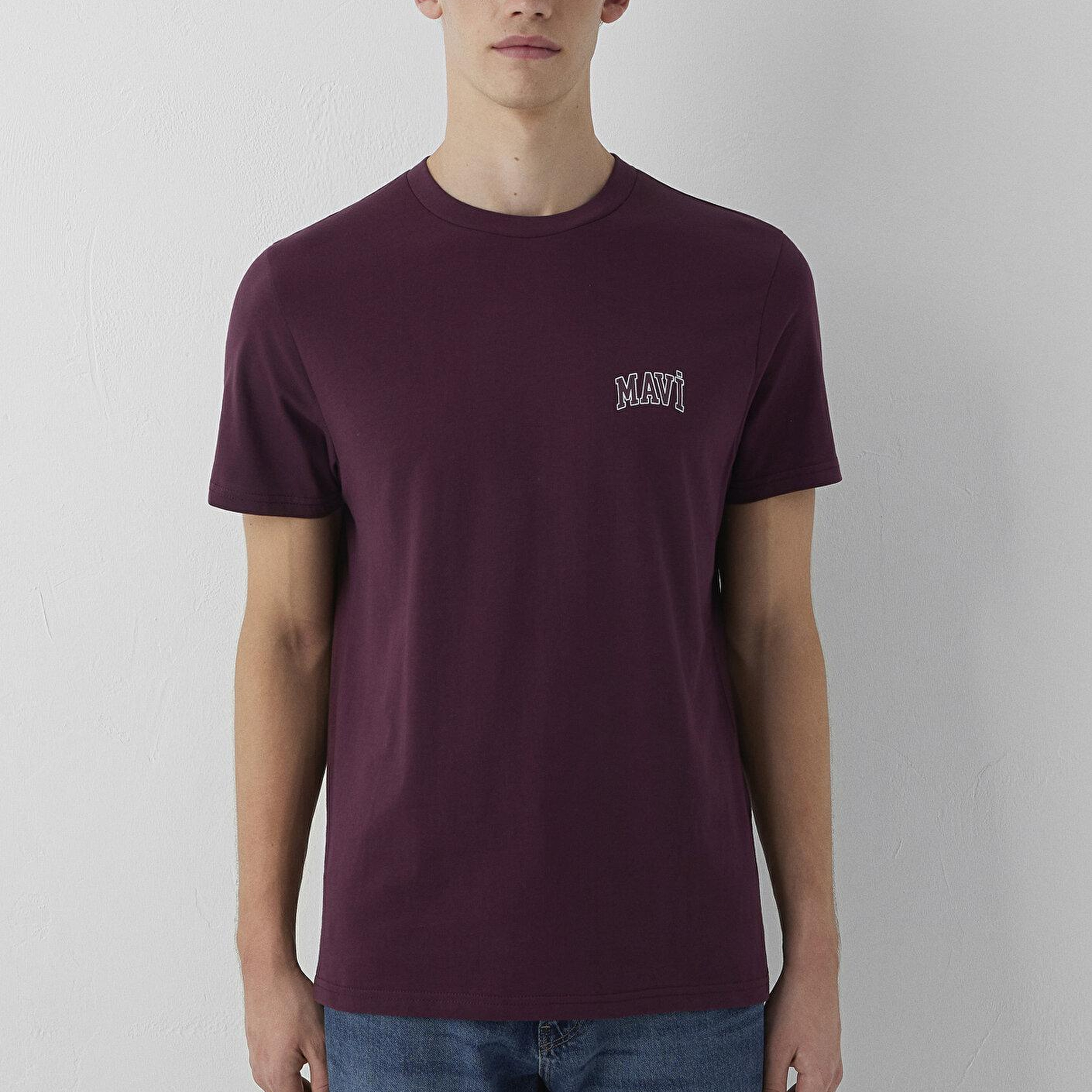Mavi Mavi Logo Baskılı Bordo Tişört Regular Fit / Normal Kesim 0611714-70434