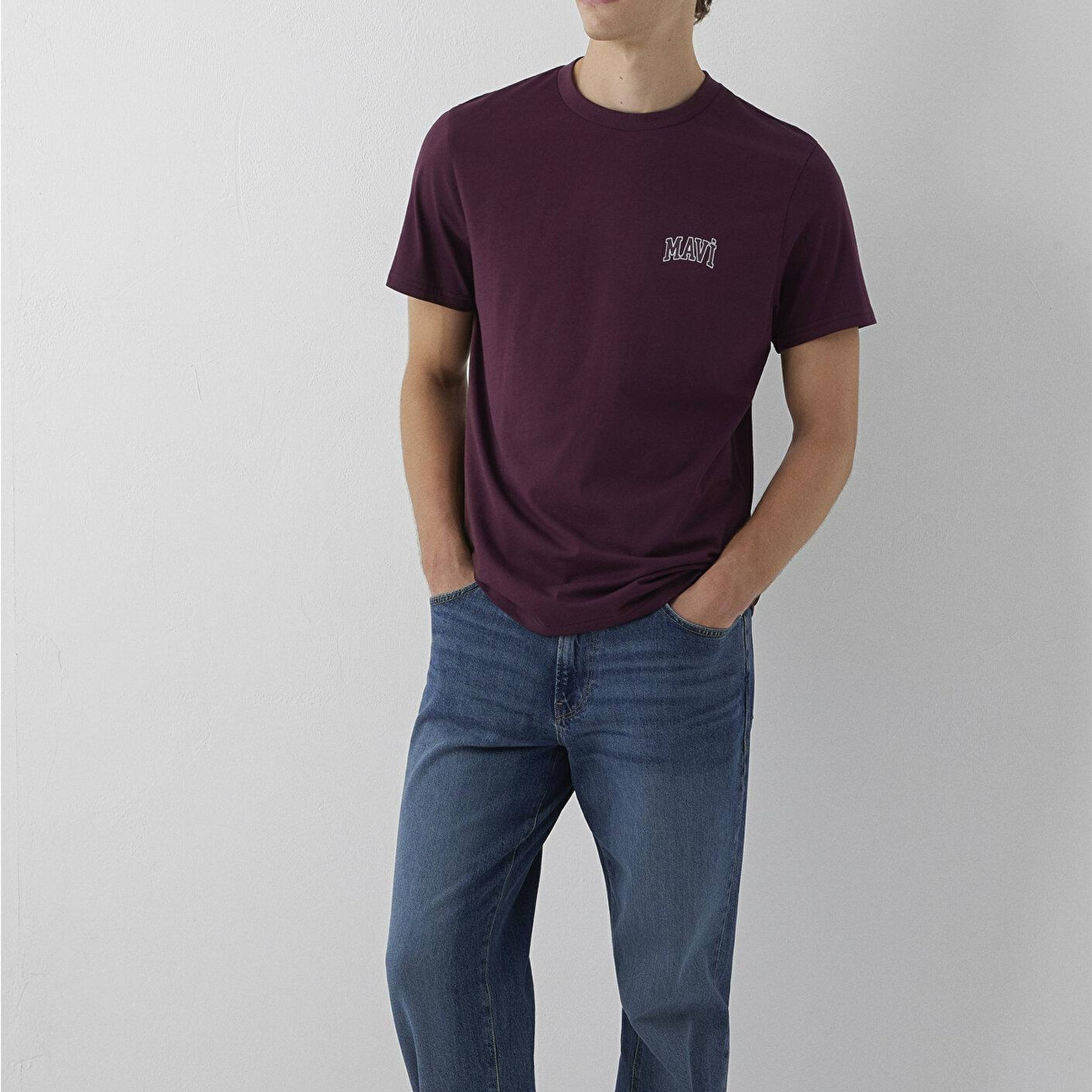 Mavi Mavi Logo Baskılı Bordo Tişört Regular Fit / Normal Kesim 0611714-70434